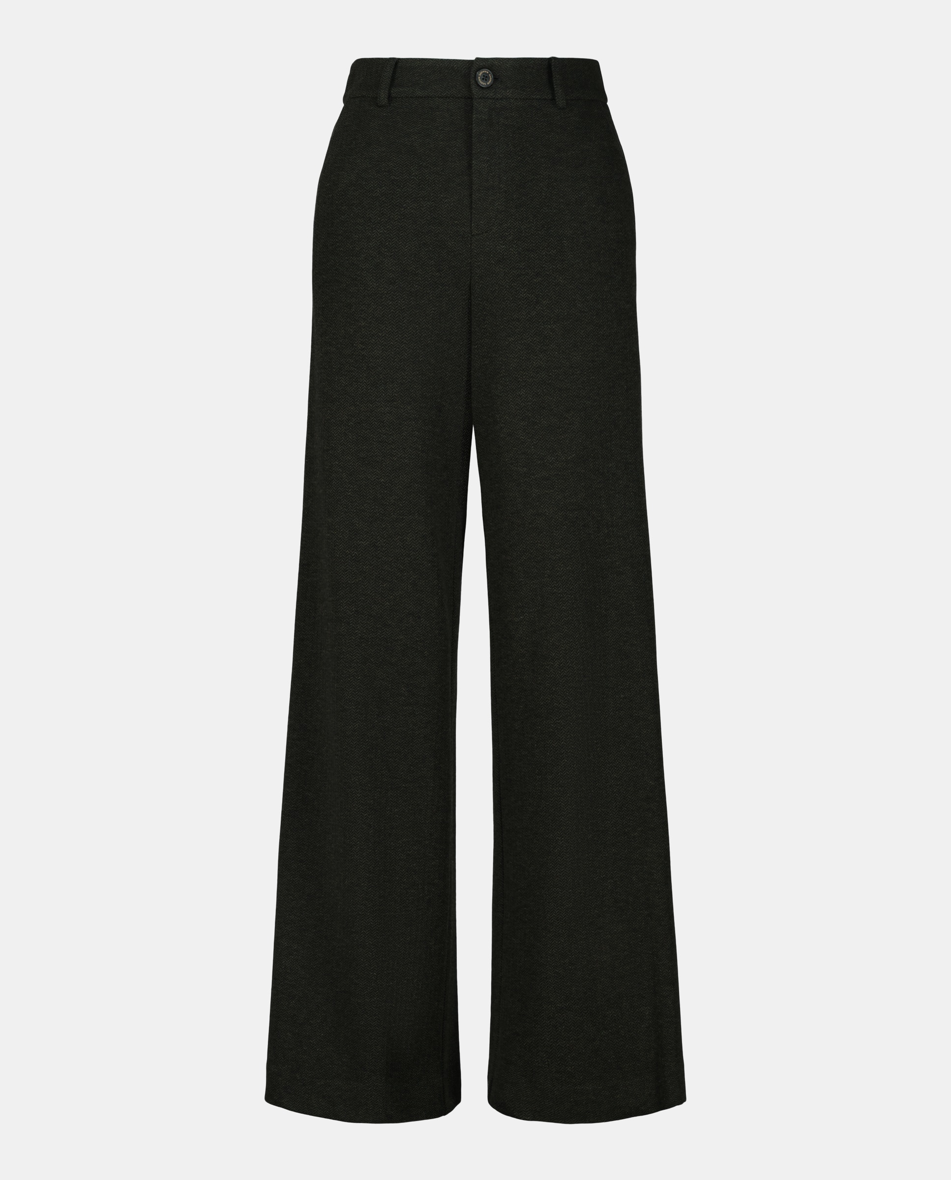 Calças de Malha Fluida com Padrão Espinha de Peixe 520 Caqui-4