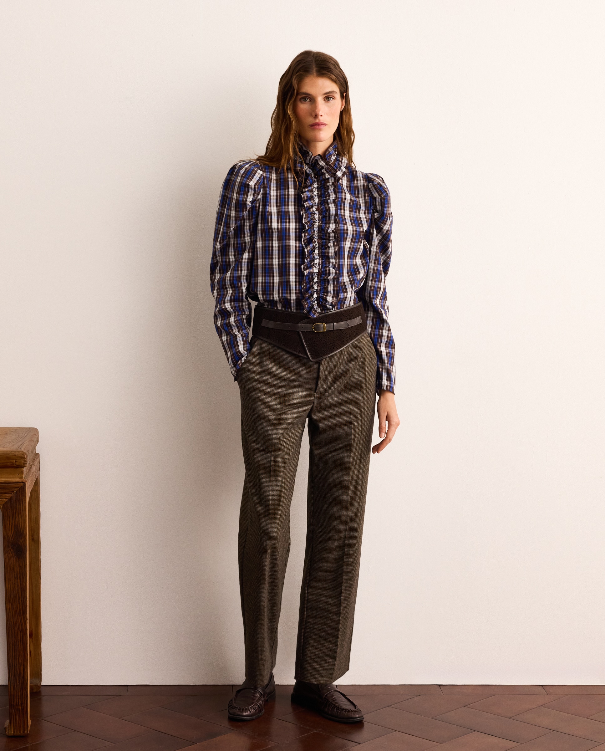 Imagen 0 de Pantalón de mujer micro fantasía Marrón