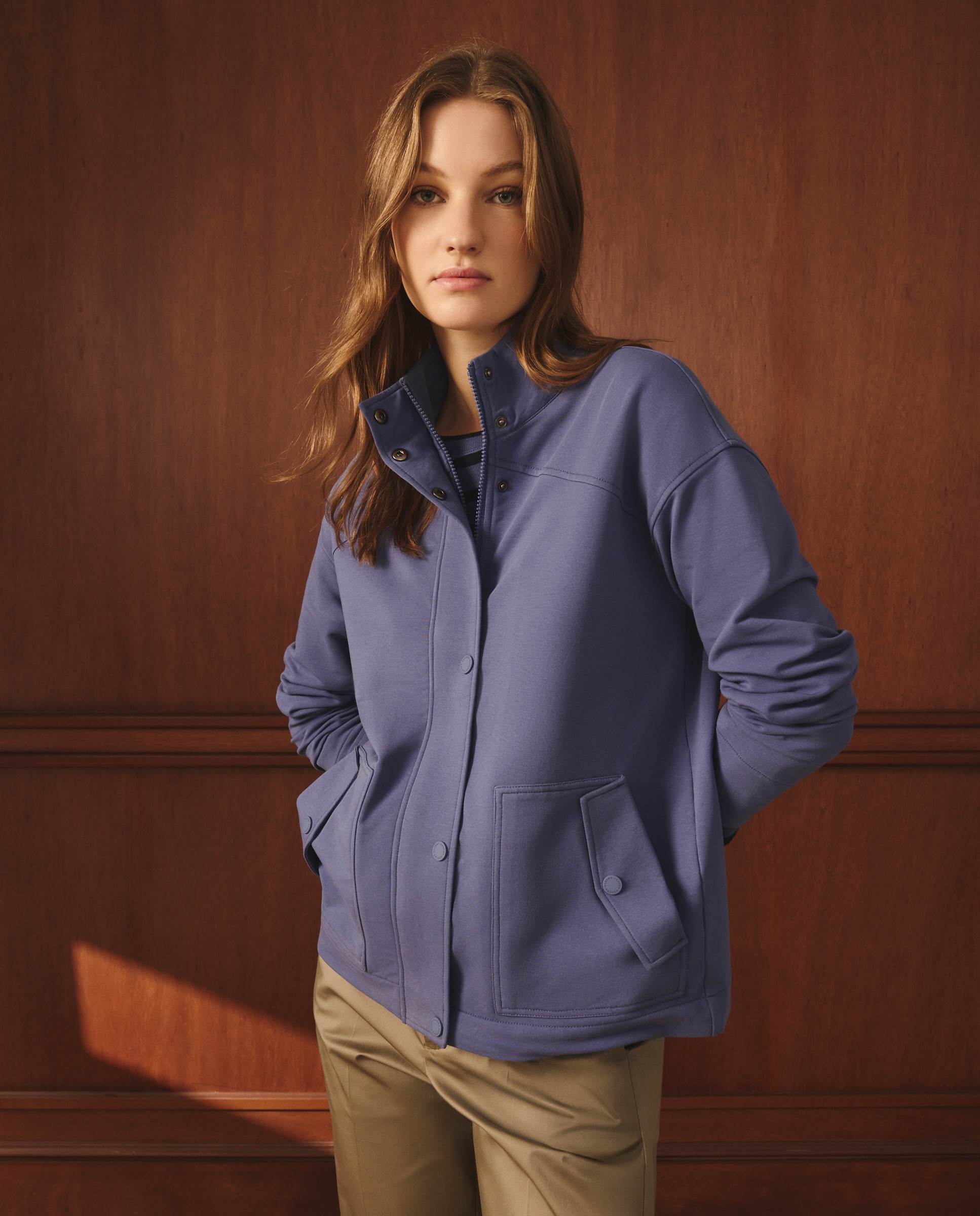 Sudadera de mujer cremallera sin capucha - Lloyd's - Azul marino 440 Azulón-2