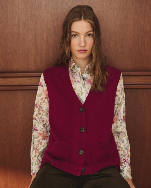 Imagen 0 de Chaleco de punto liso de mujer