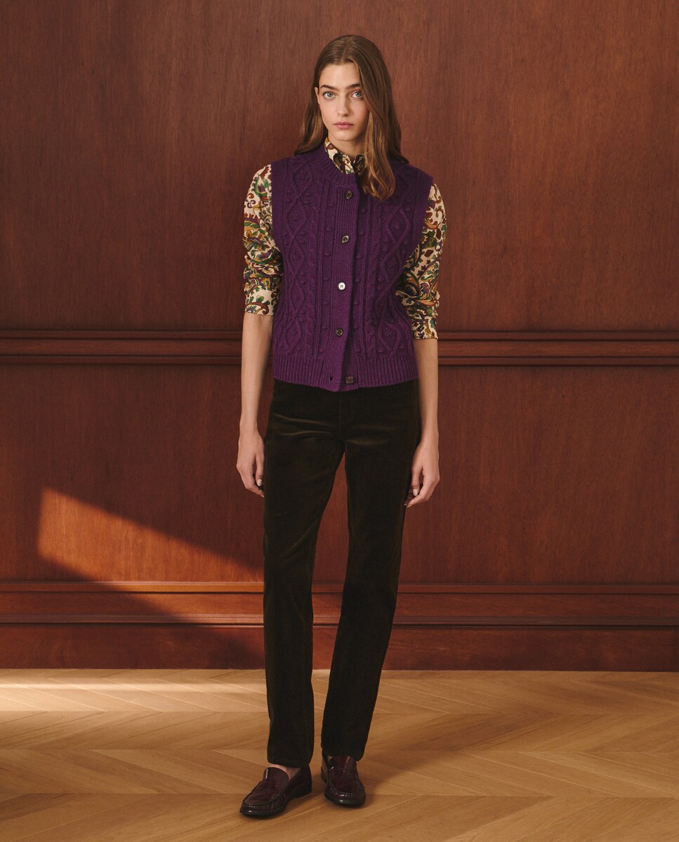 Colete de Malha Liso Roxo-2