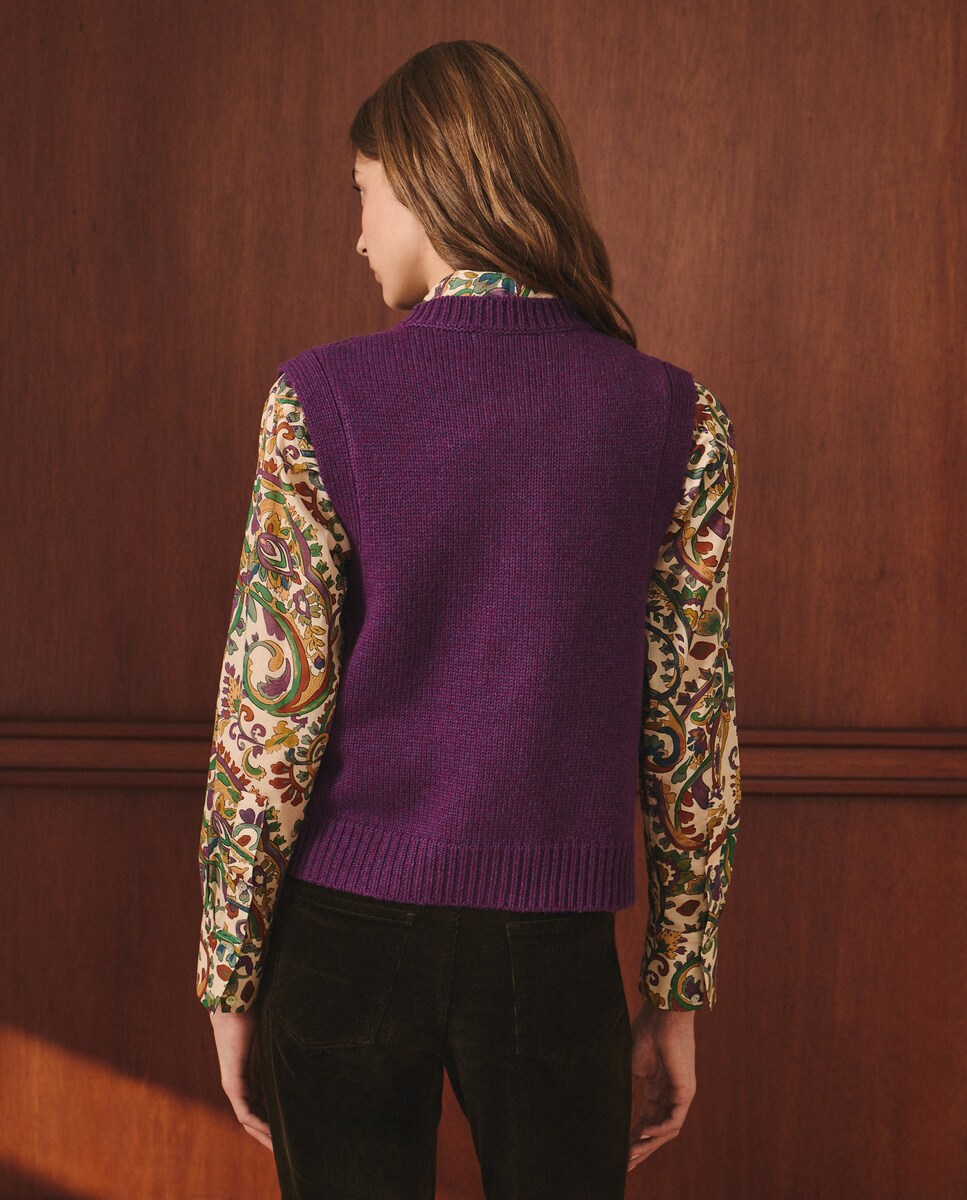 Colete de Malha Liso Roxo-3