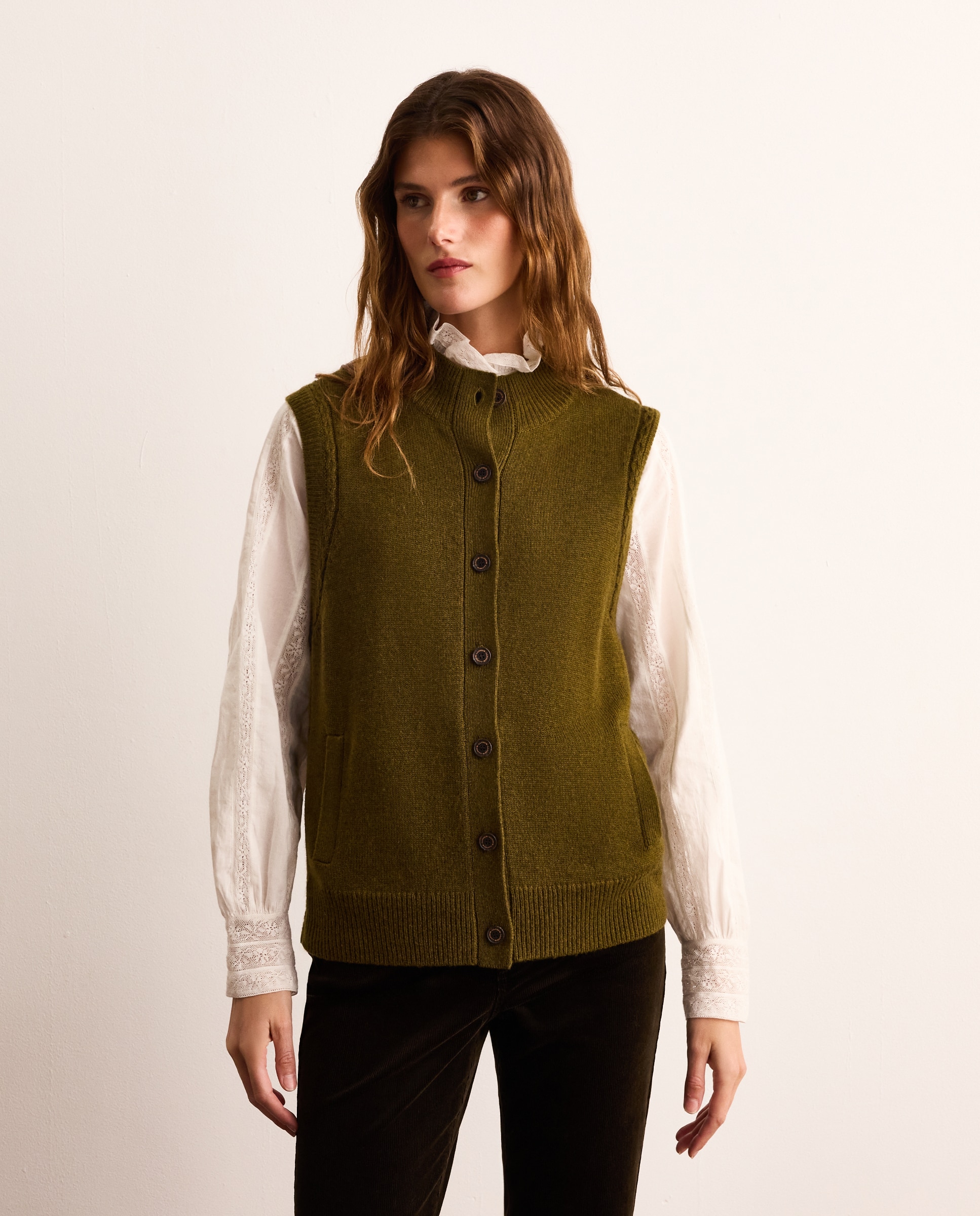 Chaleco de mujer con botones - Lloyd's - 520 Kaki 520 Kaki-2