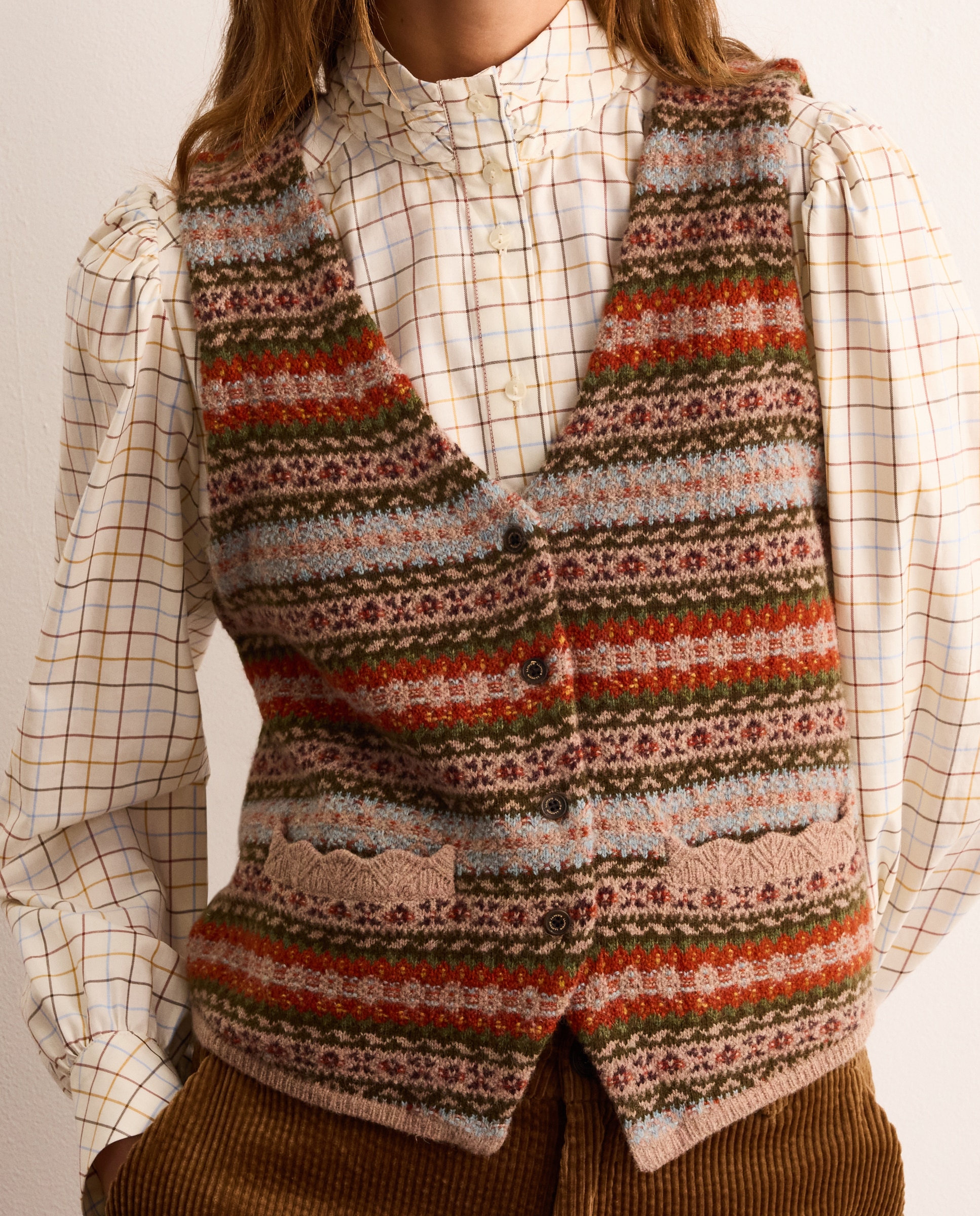 Chaleco jacquard de mujer - Lloyd's - Tostado Tostado-3