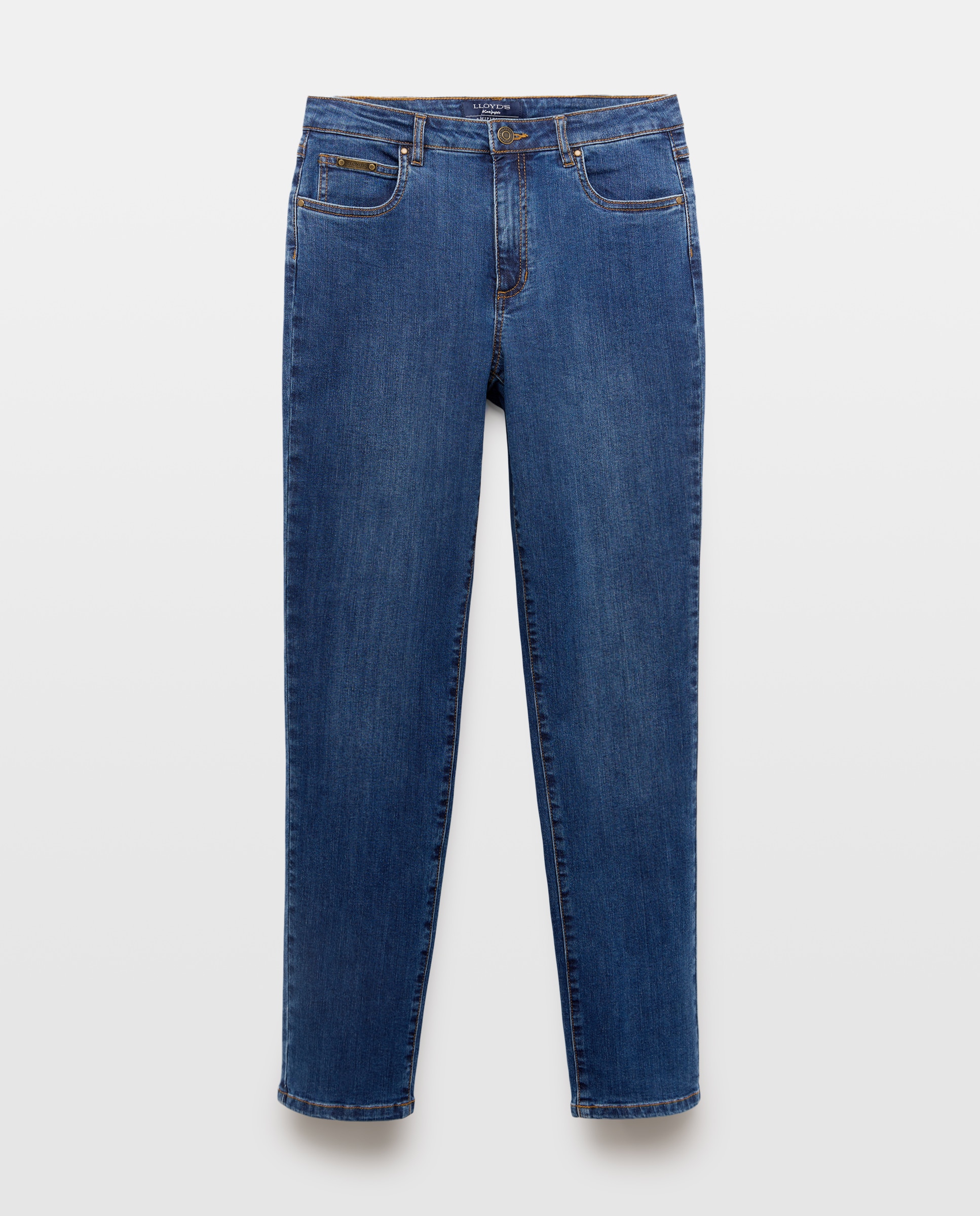 Jeans Semi com Placa Azul pálido-4