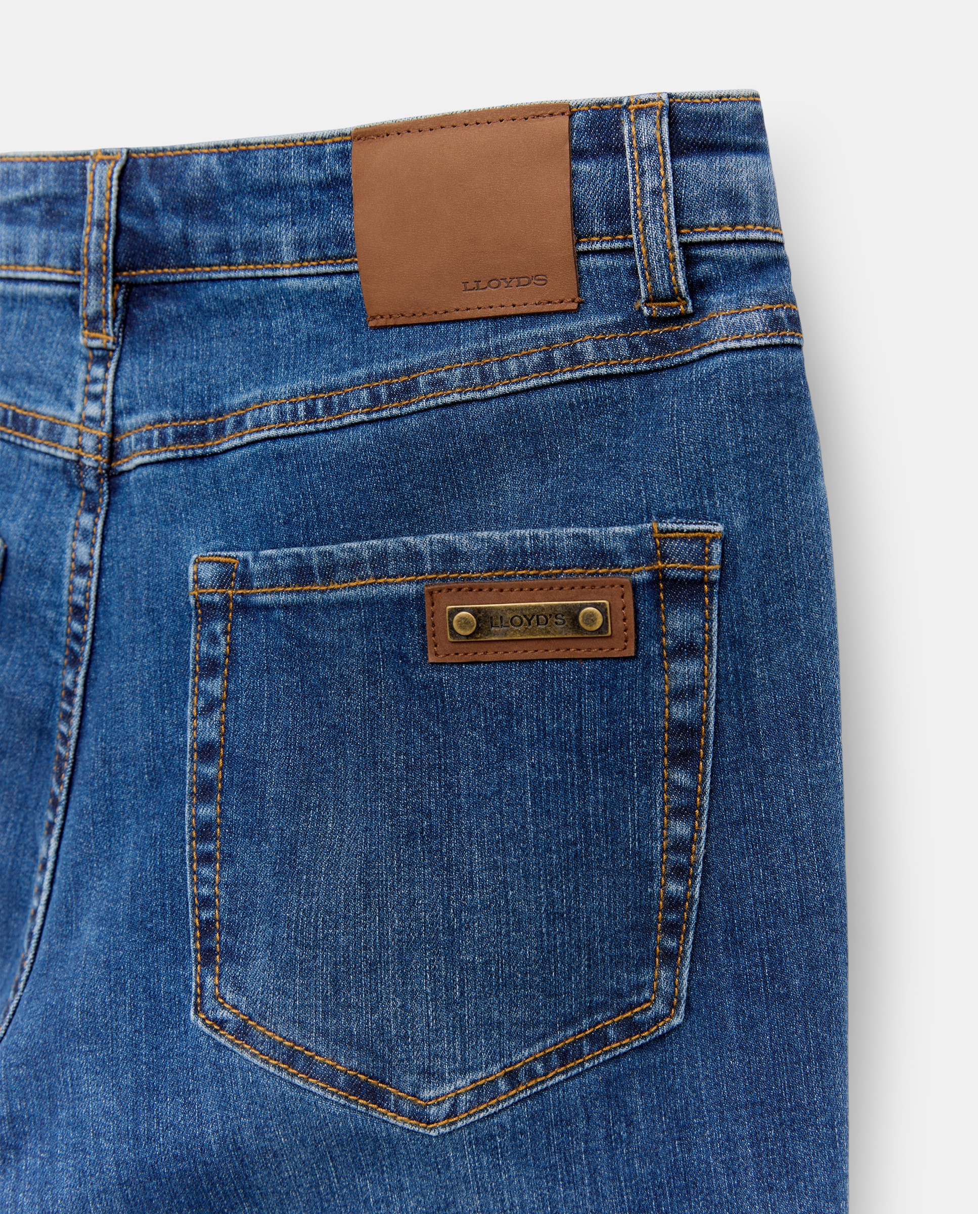 Jeans Semi com Placa Azul pálido-5