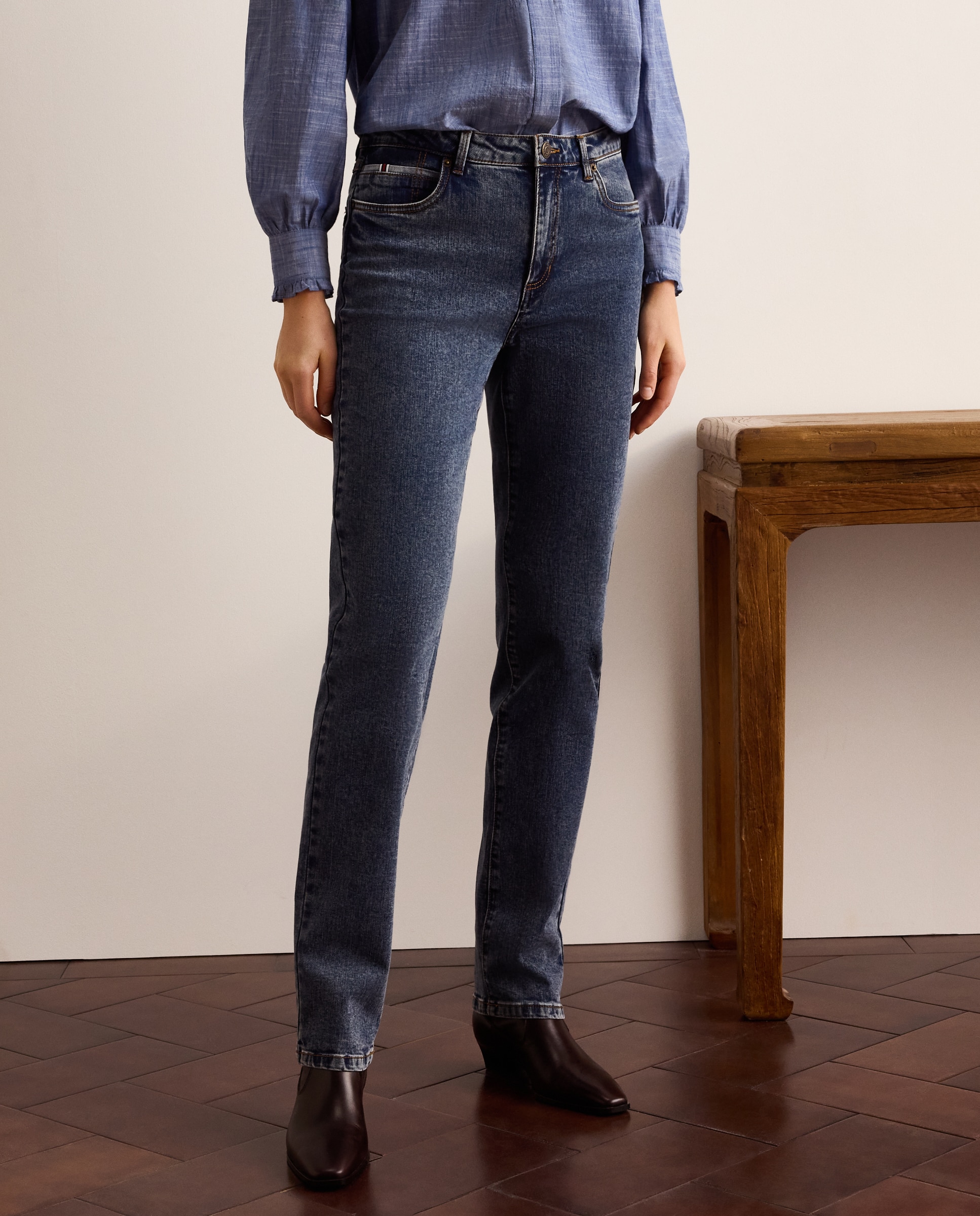 Vaquero semipitillo de mujer con cinta tricolor - Lloyd's - Azul pálido Azul pálido-2