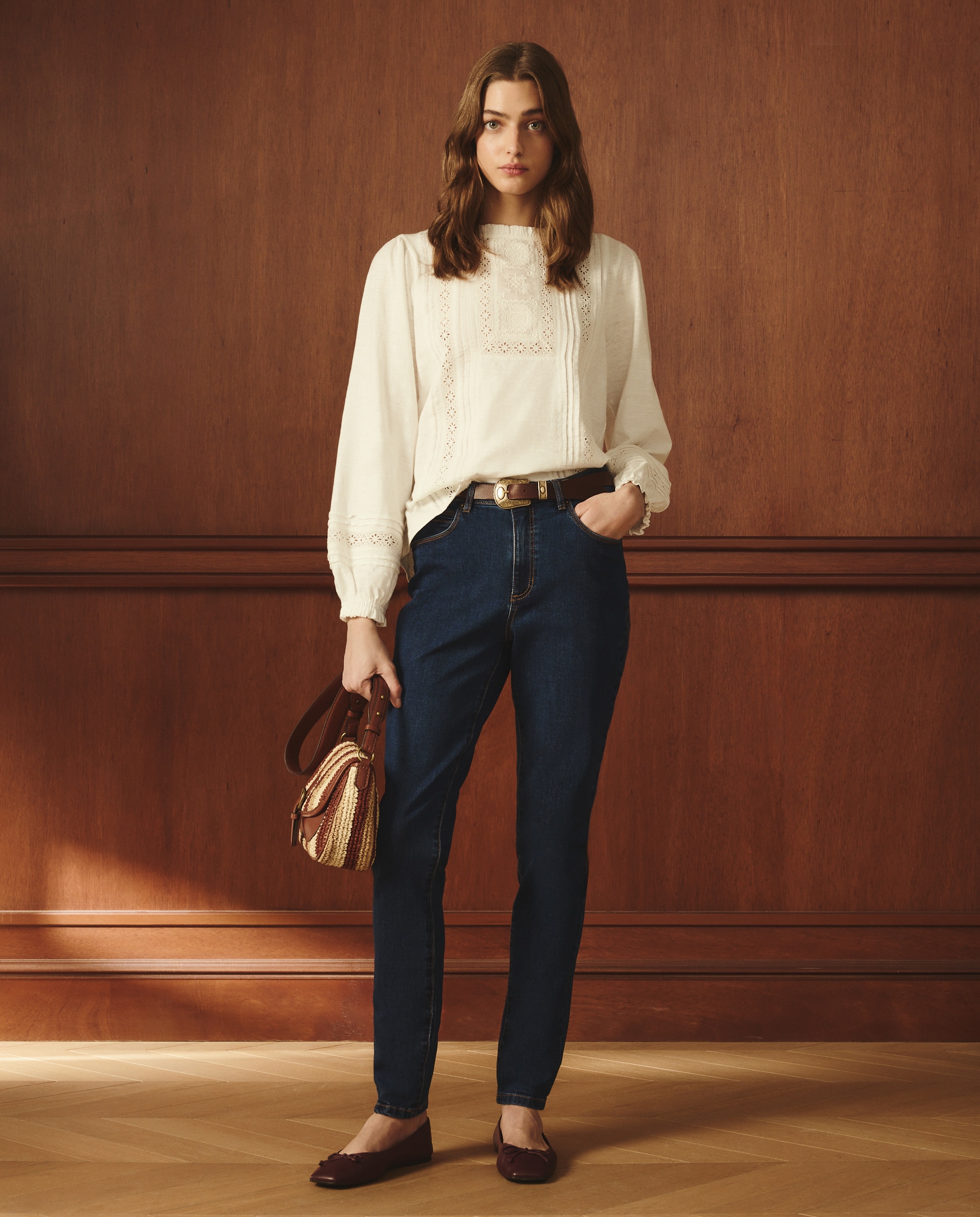 Jeans pitillo de mujer ping pájaro Azul pálido