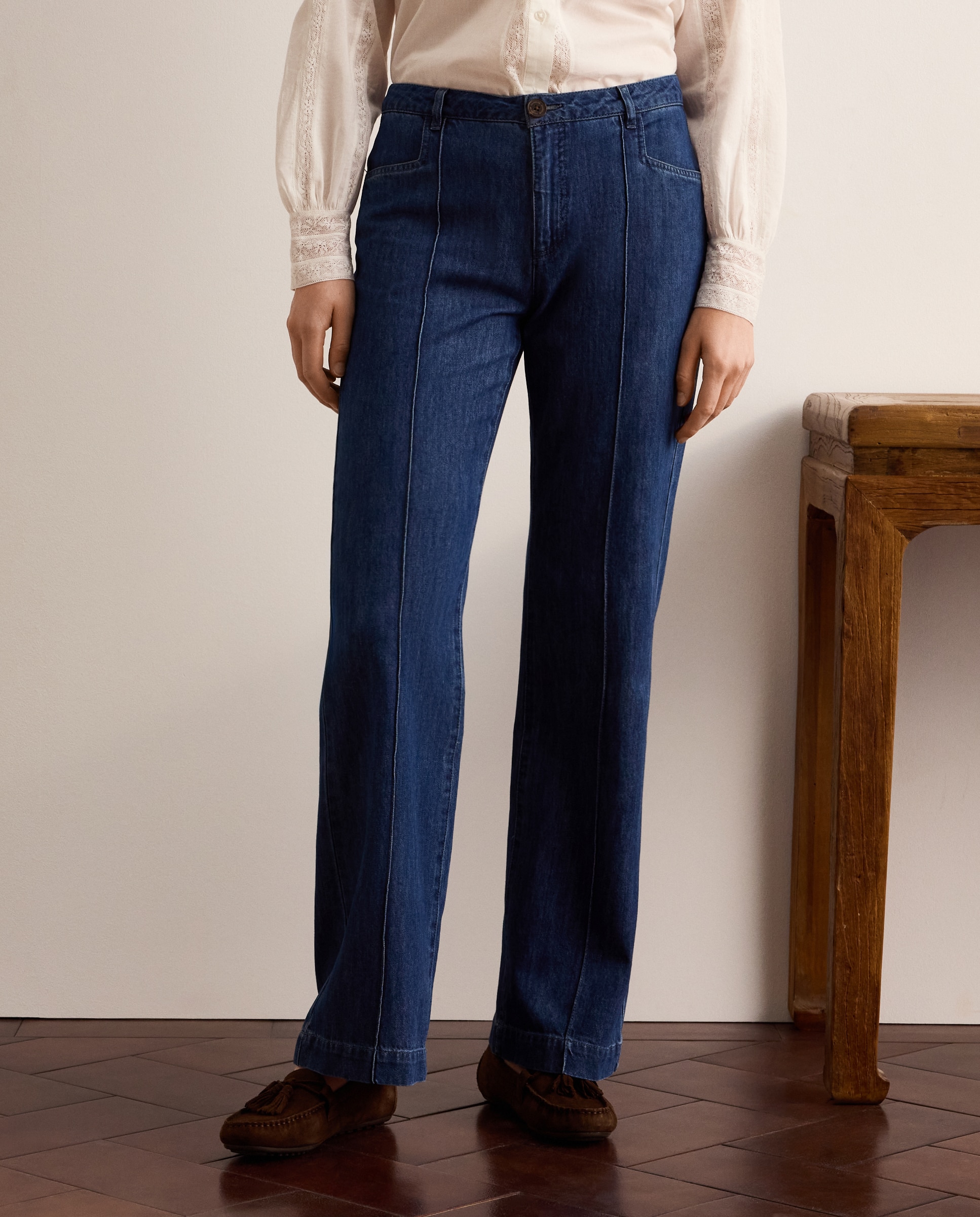 Vaquero ancho liso de mujer - Lloyd's - Azul pálido Azul pálido-3