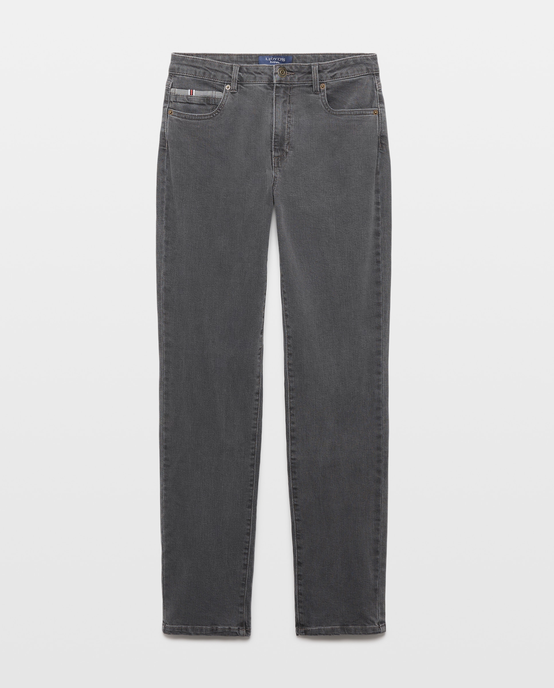 Jeans Semi Skinny com Fita Tricolor Preto Intenso-1