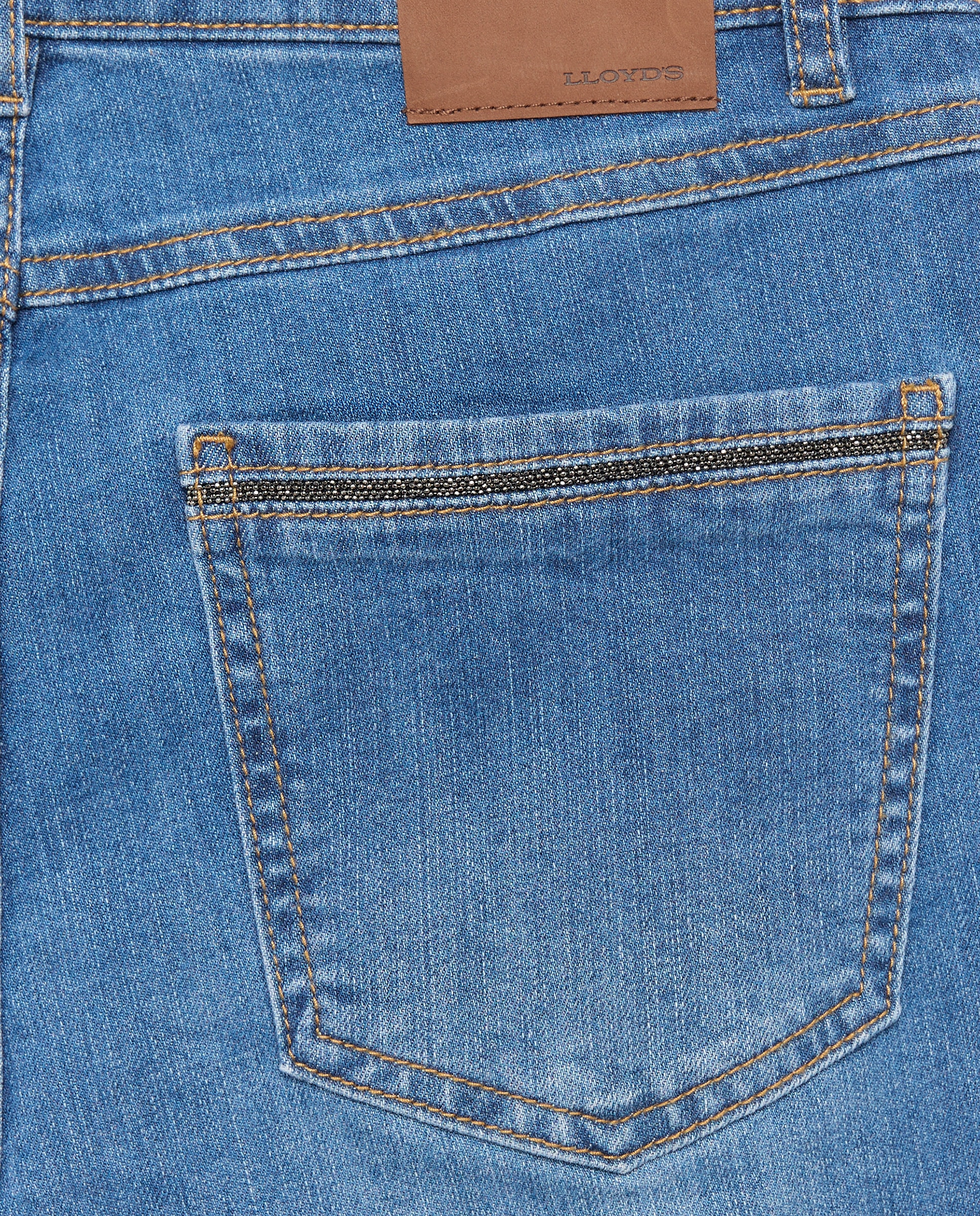 Jeans Semi Skinny com Bolinhas Azul pálido-2