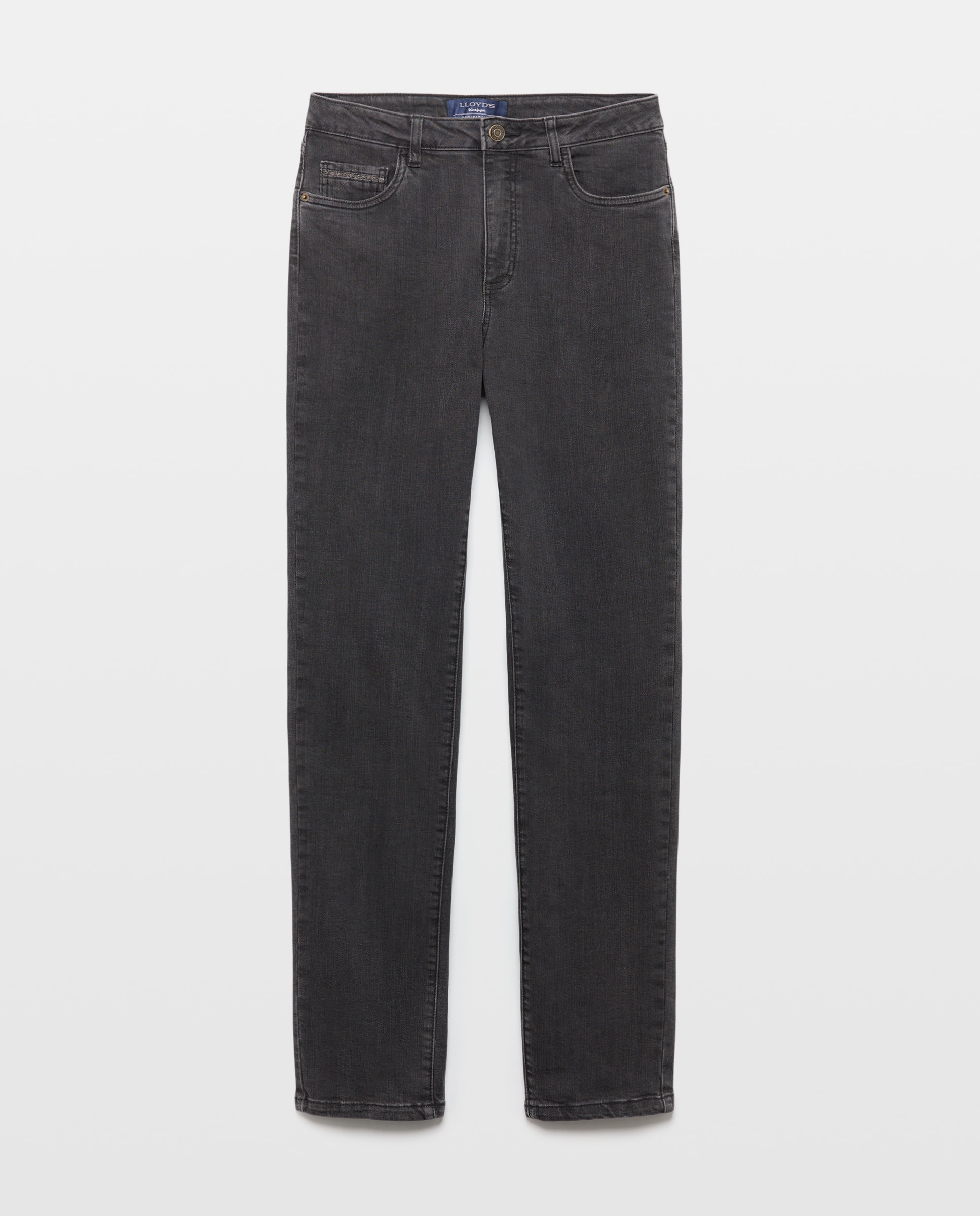 Jeans Semi Skinny com Bolinhas Preto Intenso-1