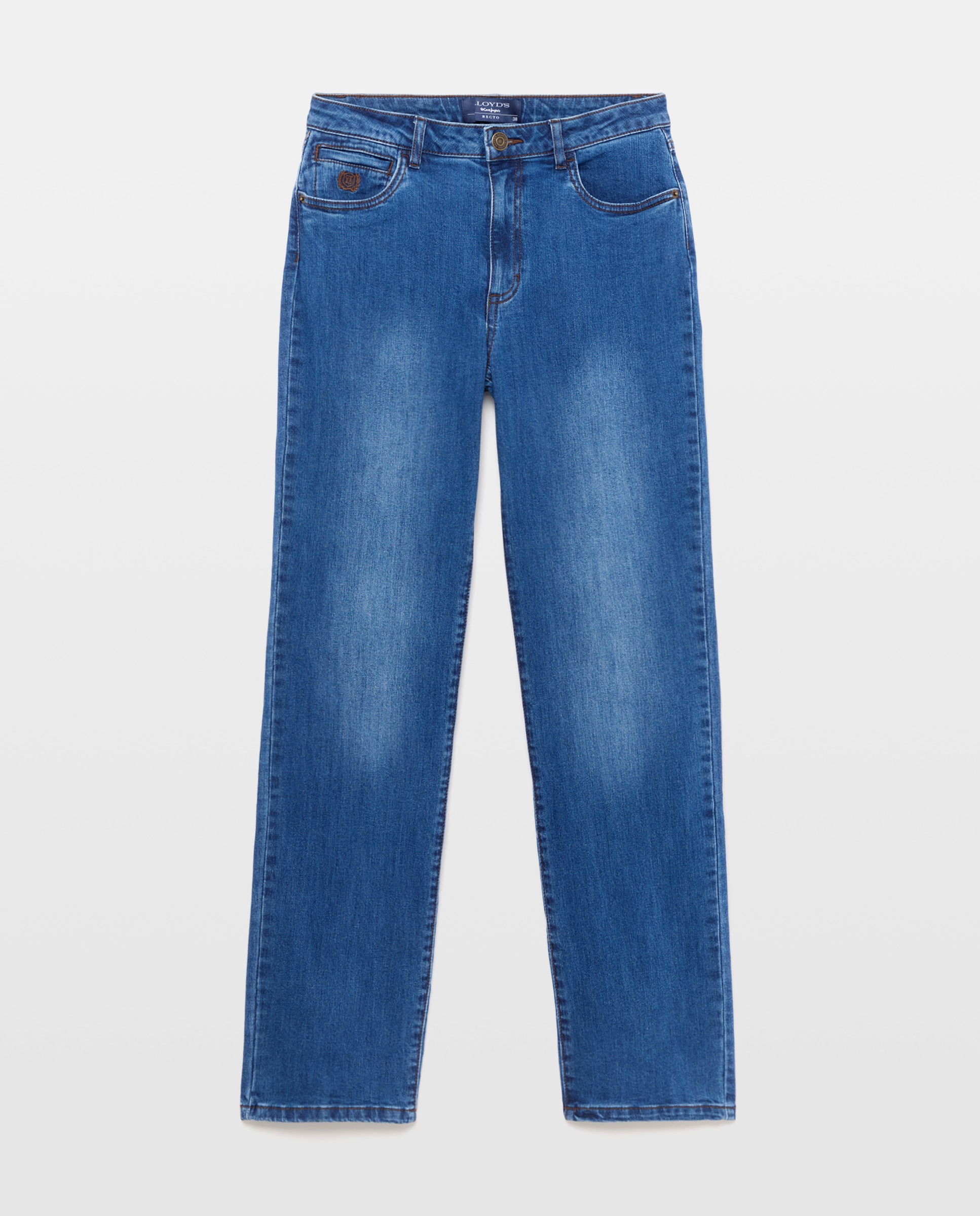 Imagem 0 de Jeans Direitos com Escudo Bordado