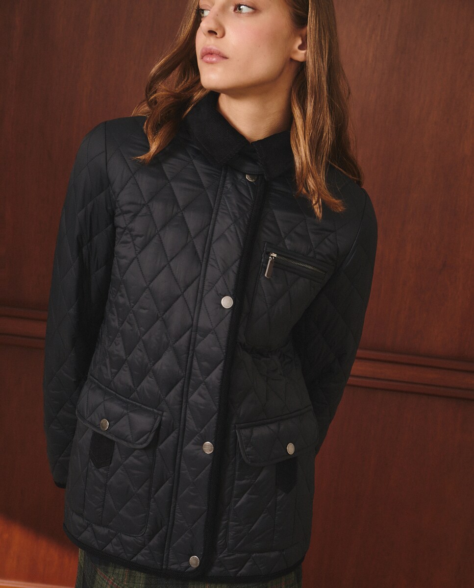 Casaco Husky Curto Liso Azul-marinho-3