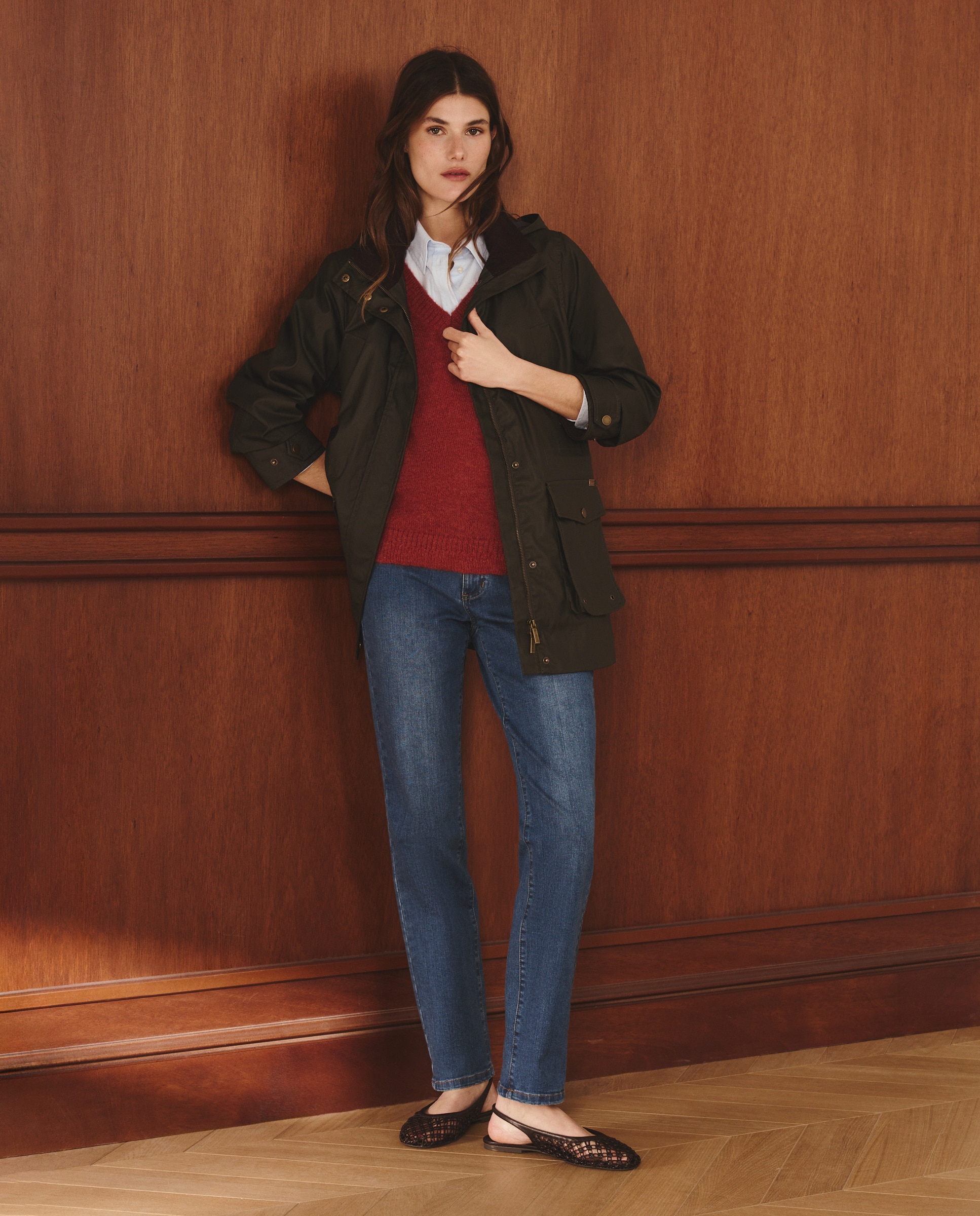 Parka Comprida Lisa 520 Caqui-1