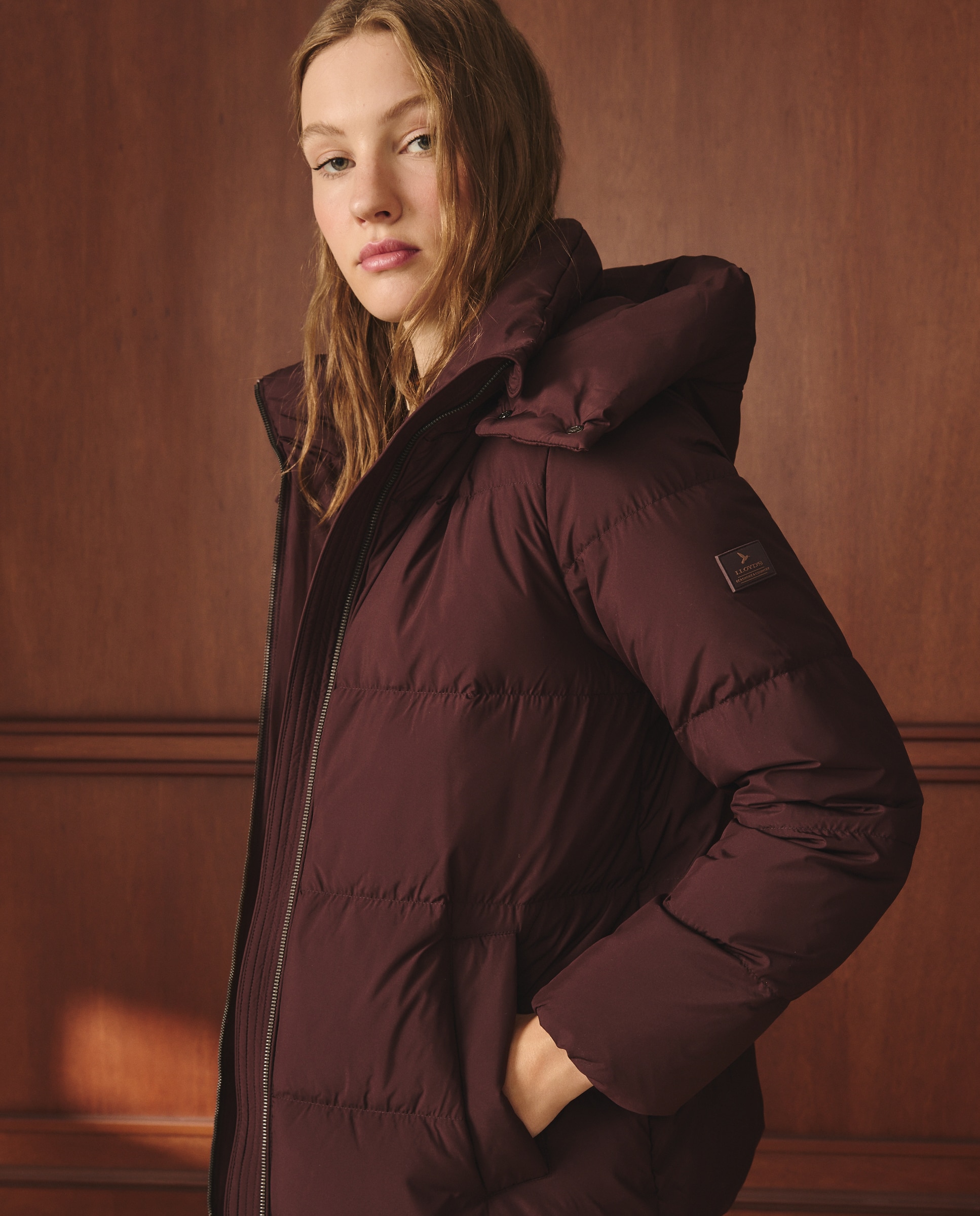 Blusão Acolchoado Liso Curto Bordeaux-1