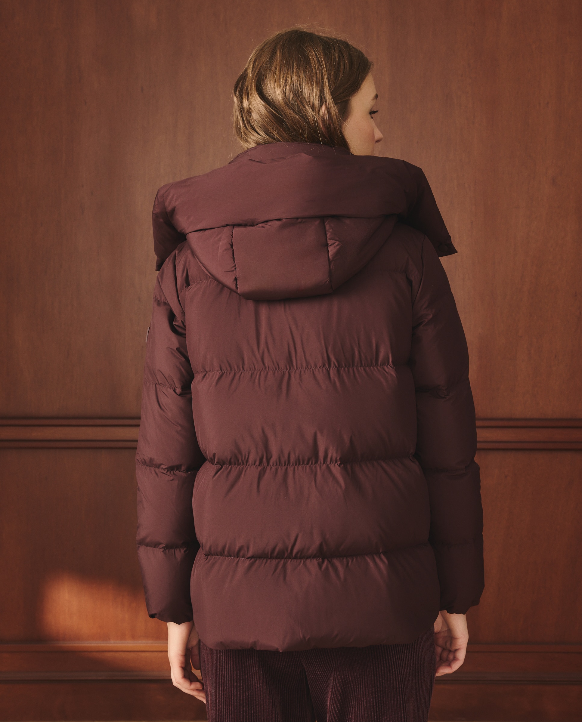 Blusão Acolchoado Liso Curto Bordeaux-3
