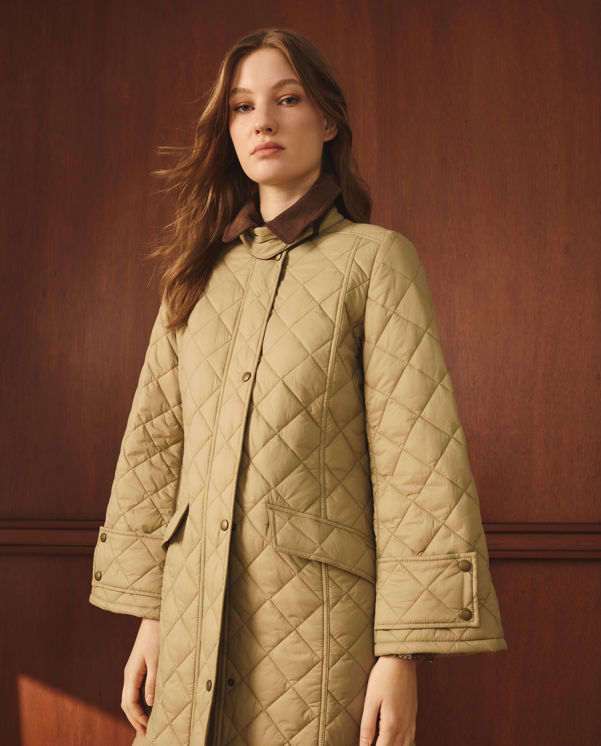 Parka lisa larga de mujer - Lloyd's - 510 Verde claro 510 Verde claro-2