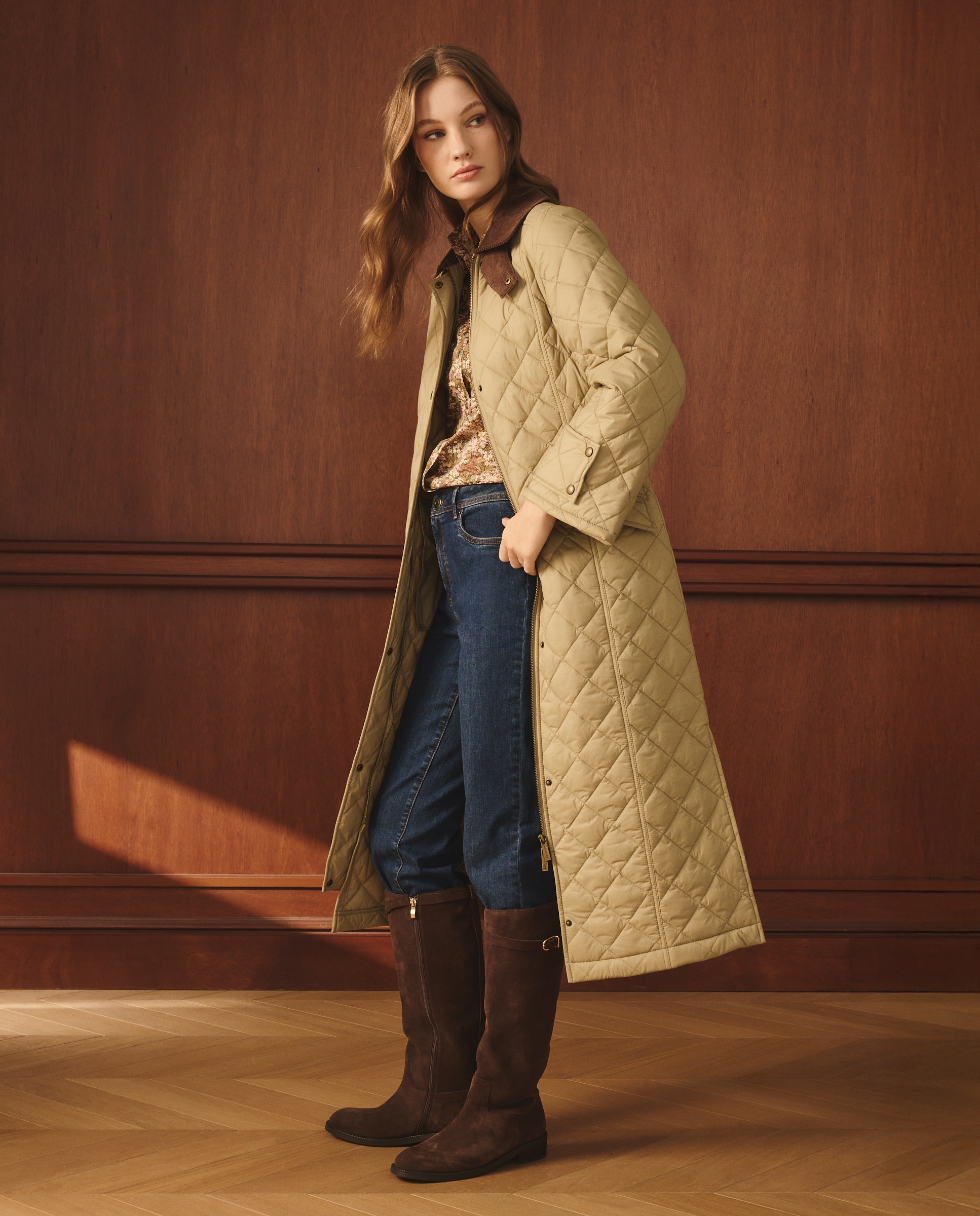 Parka lisa larga de mujer - Lloyd's - 510 Verde claro 510 Verde claro-3