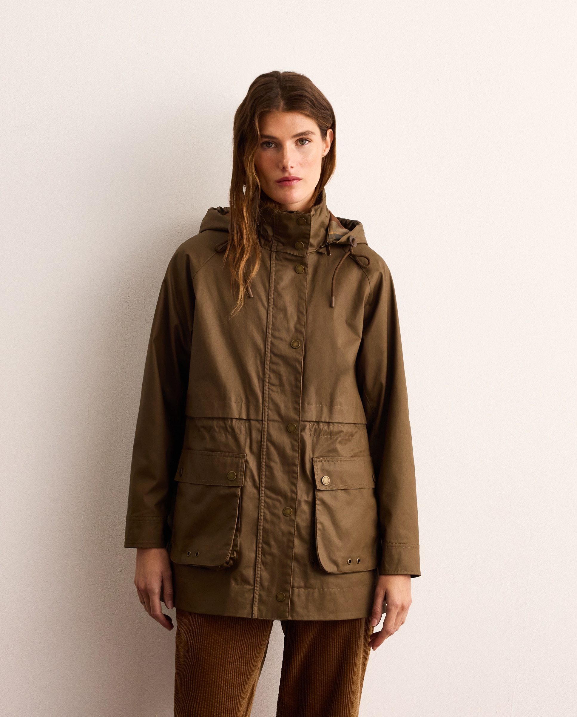 Parka larga lisa de mujer - Lloyd's - Marrón Marrón-2