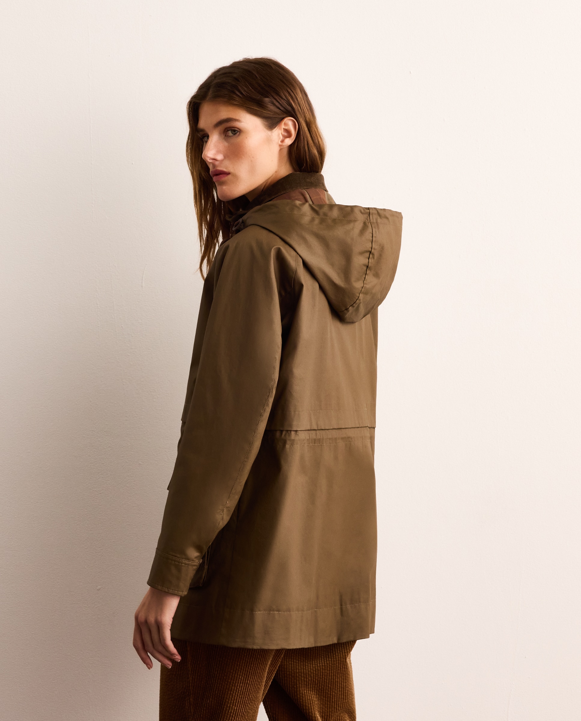Parka larga lisa de mujer - Lloyd's - Marrón Marrón-4