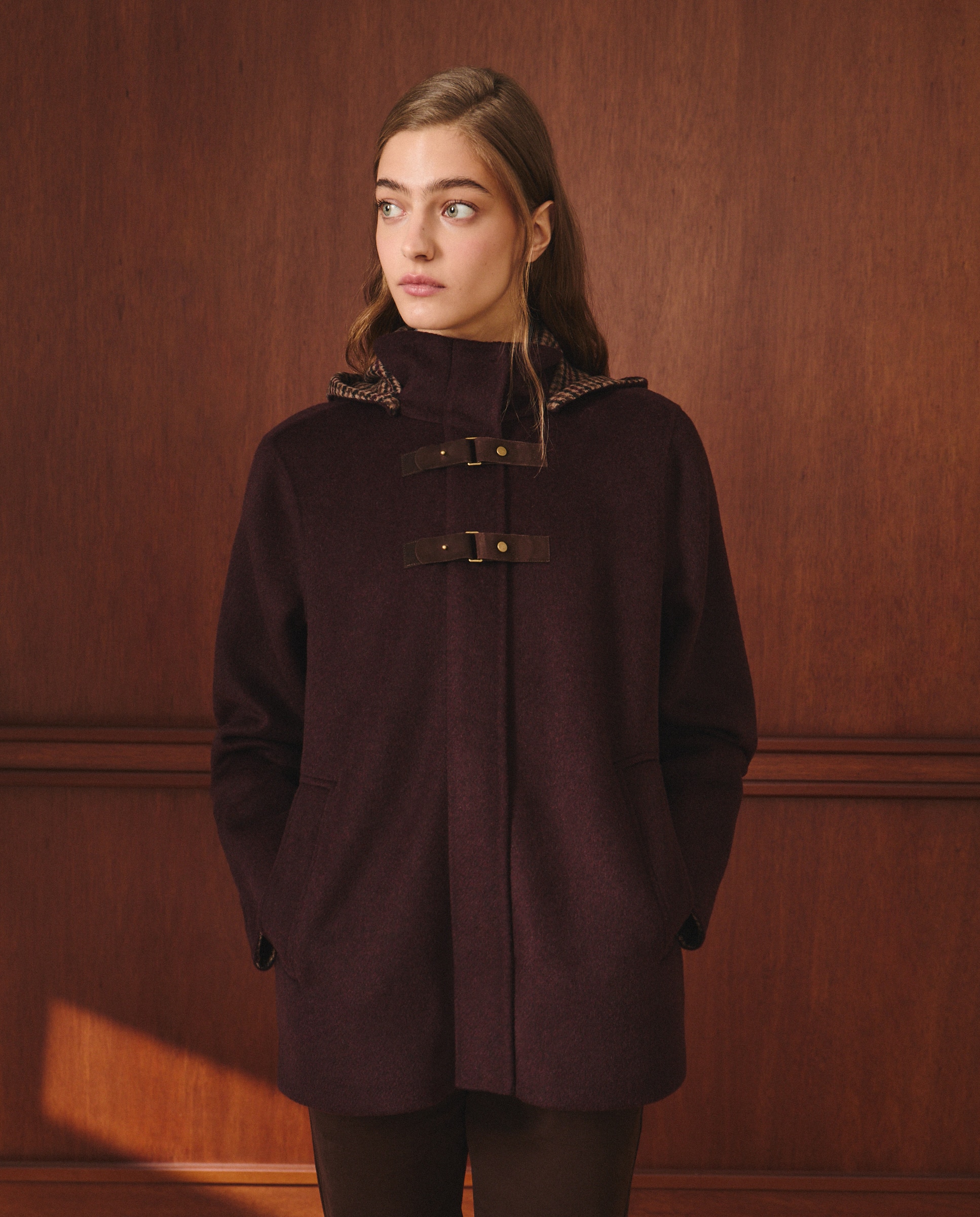 Casacão Curto Liso Bordeaux-1