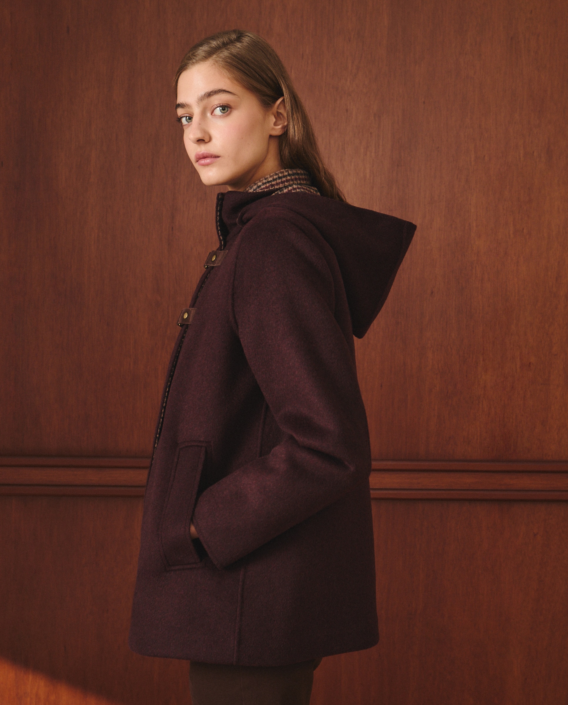 Casacão Curto Liso Bordeaux-2