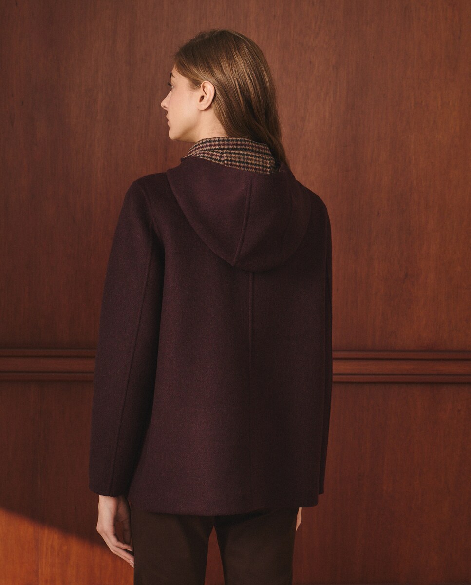 Casacão Curto Liso Bordeaux-4