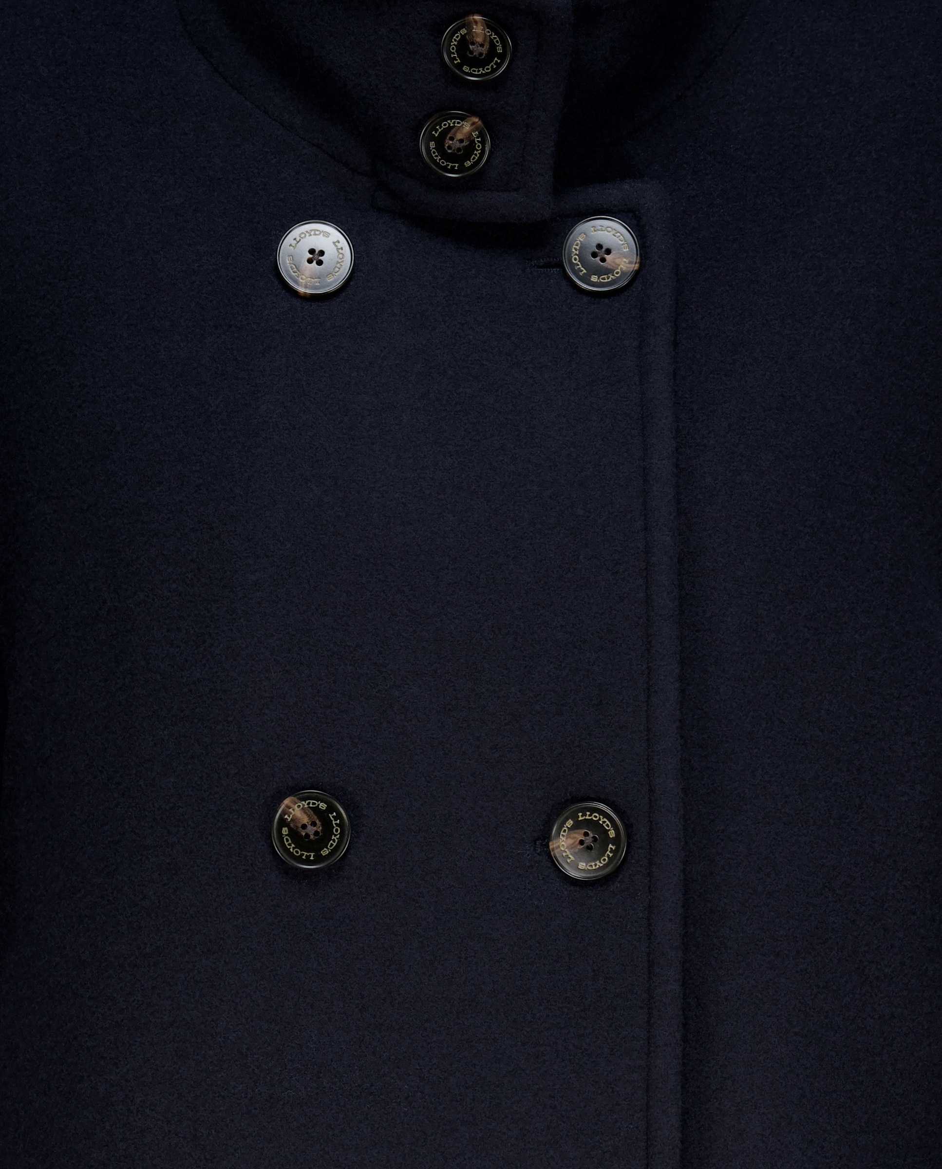 Casacão Liso Curto de Lã Azul-marinho-5