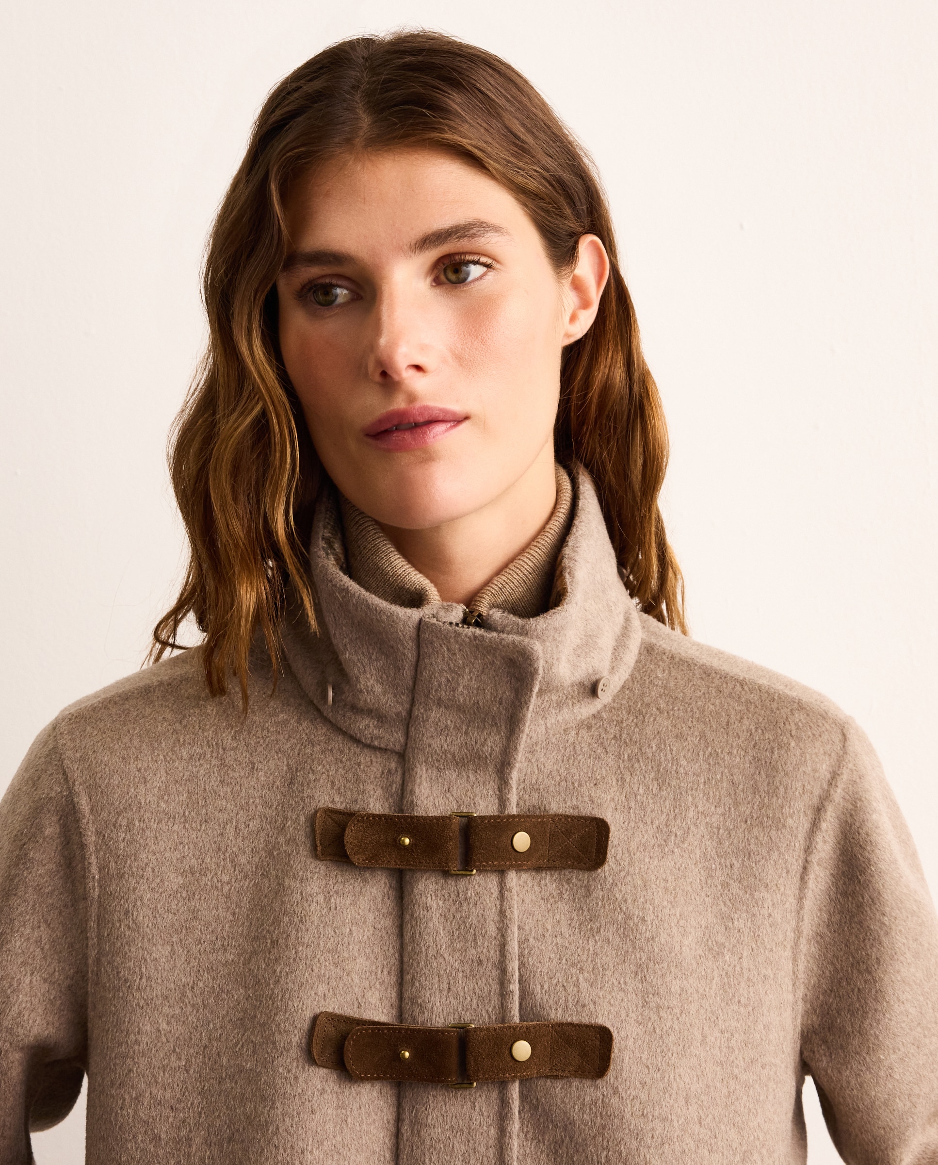 Chaquetón doble faz de mujer con capucha - Lloyd's - Visón claro Visón claro-3