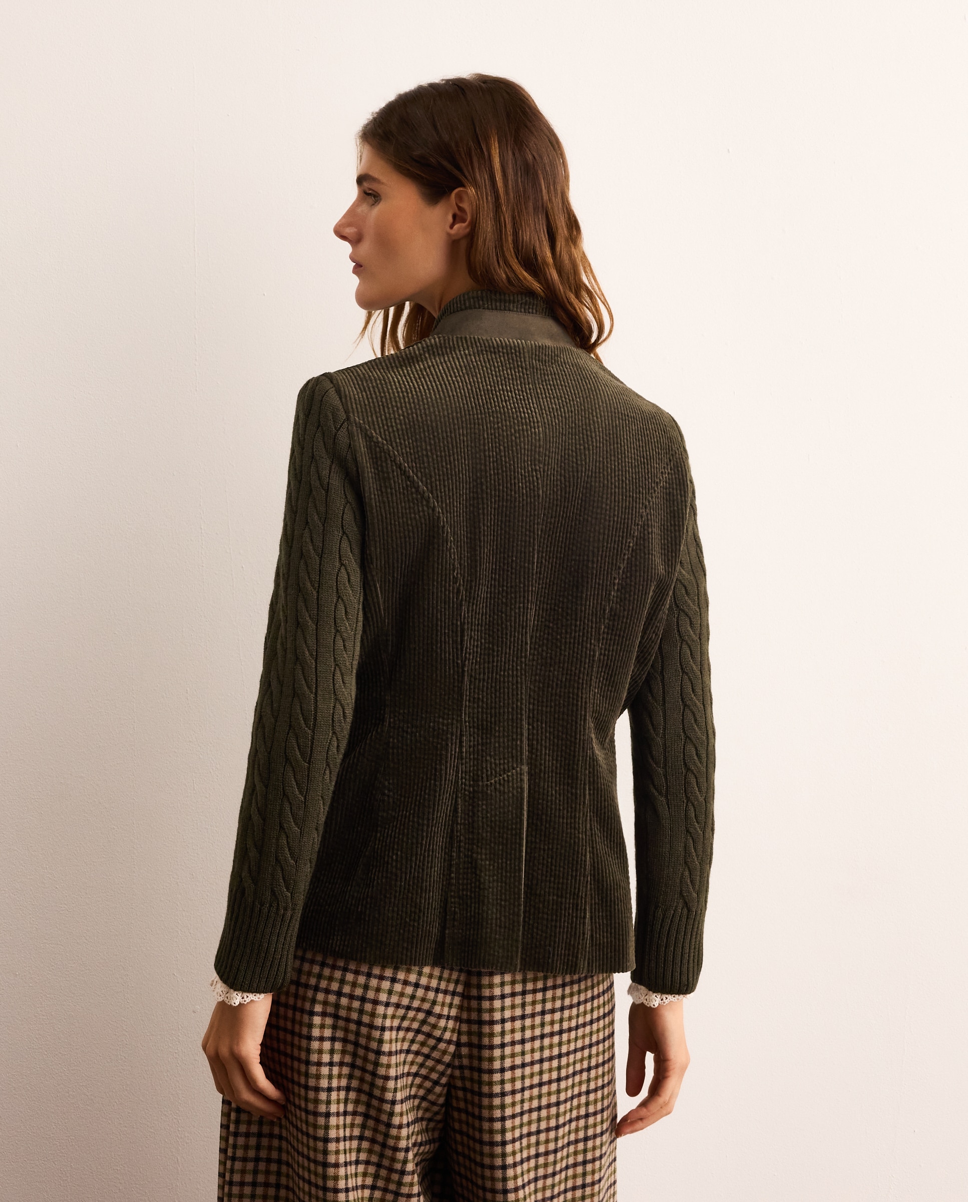 Chaqueta pana de mujer con de manga punto - Lloyd's - 520 Kaki 520 Kaki-4