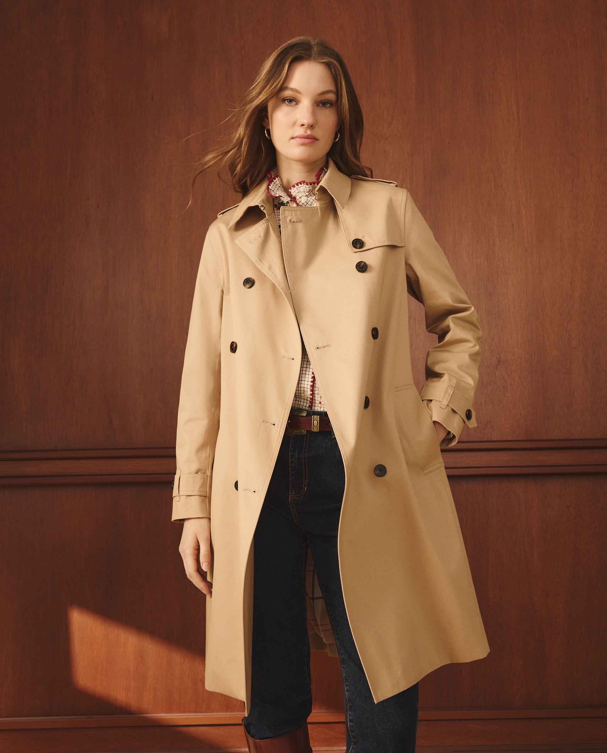 Lloyd's - Gabardina clásica de mujer water repellent.