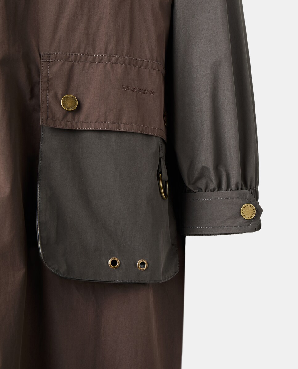 Capa Comprida Lisa para a Chuva 520 Caqui-6