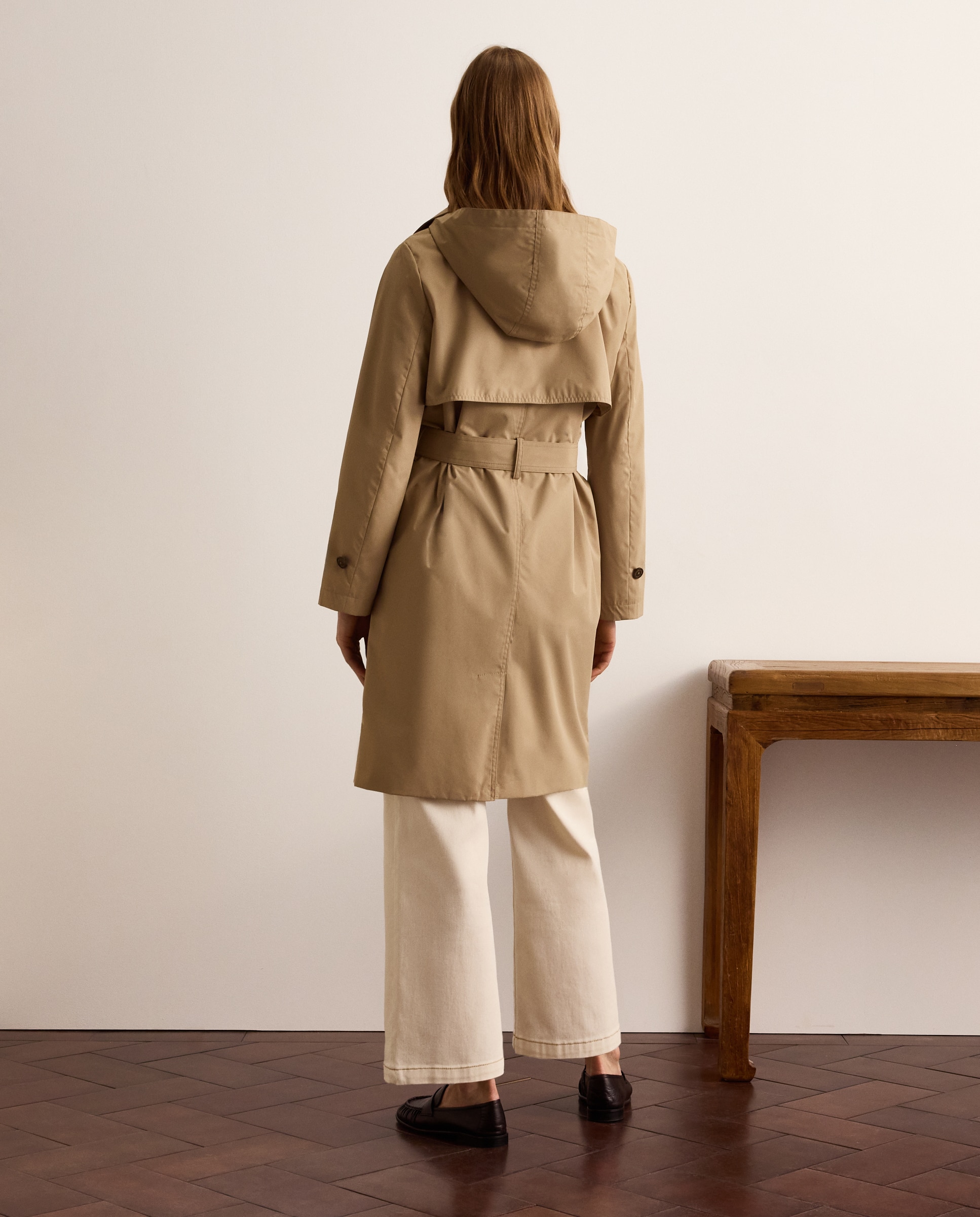 Abrigo trench largo liso de mujer - Lloyd's - Beige Beige-4