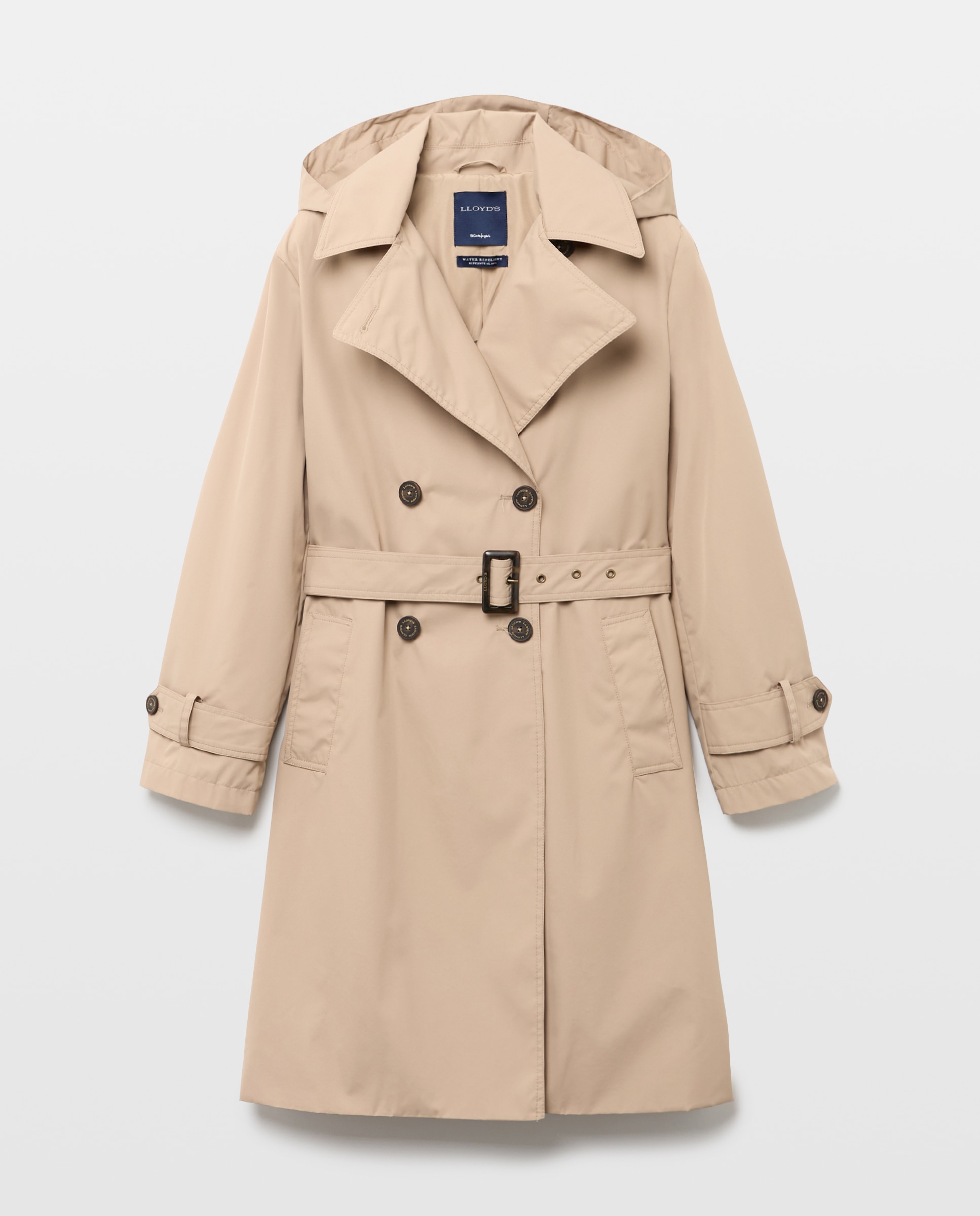 Abrigo trench largo liso de mujer - Lloyd's - Beige Beige-5