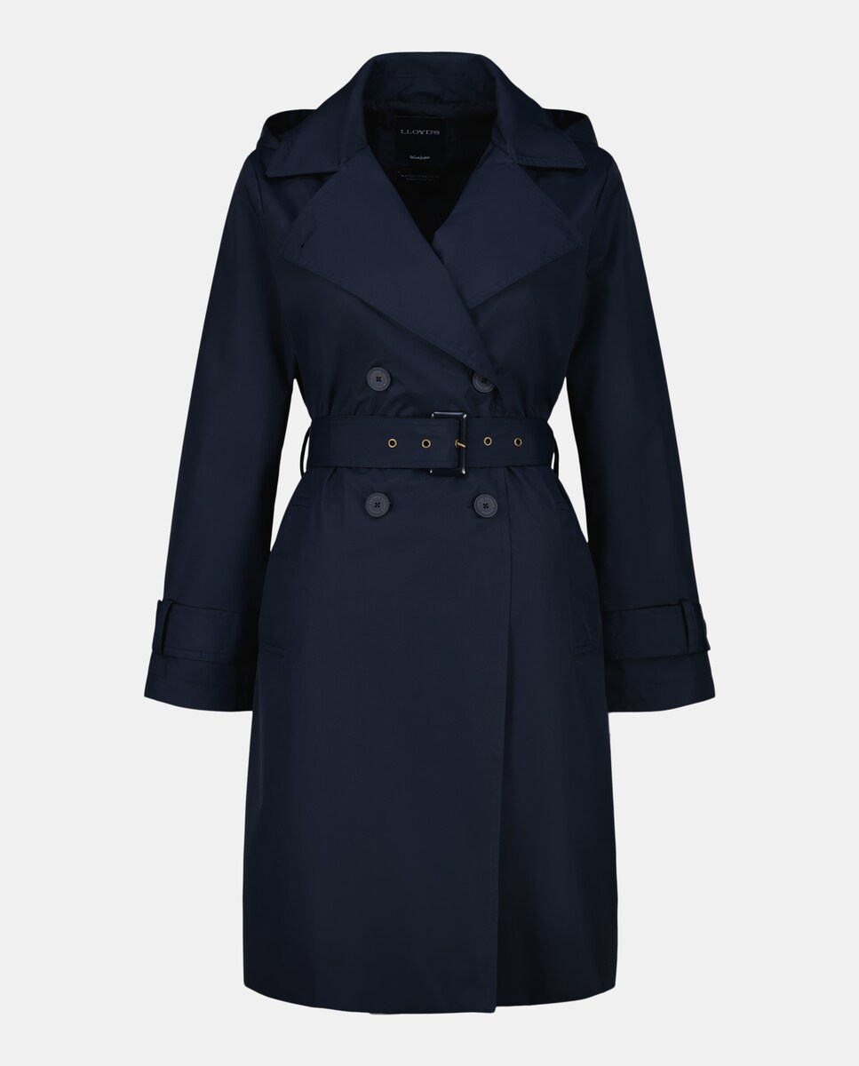 Sobretudo Tipo Canadiana Comprido Liso Azul-marinho-5