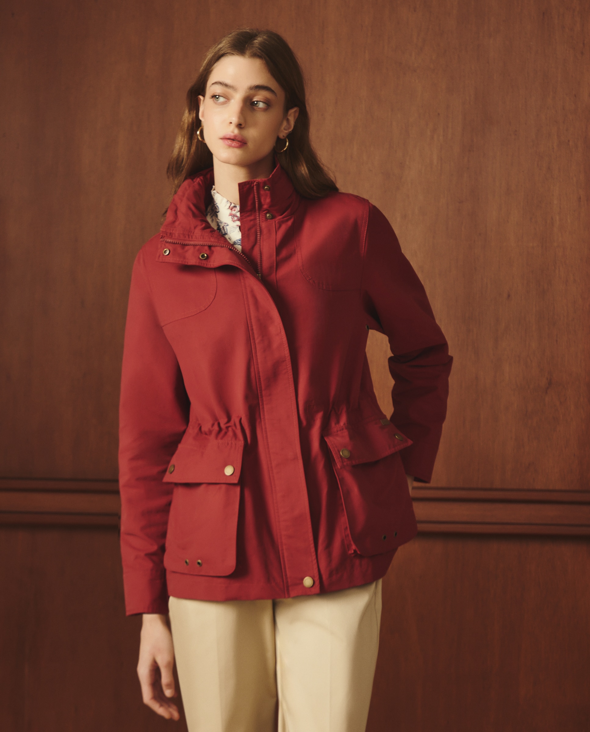 Parka ligera de mujer con capucha - Lloyd's - Bermellon Bermellon-2