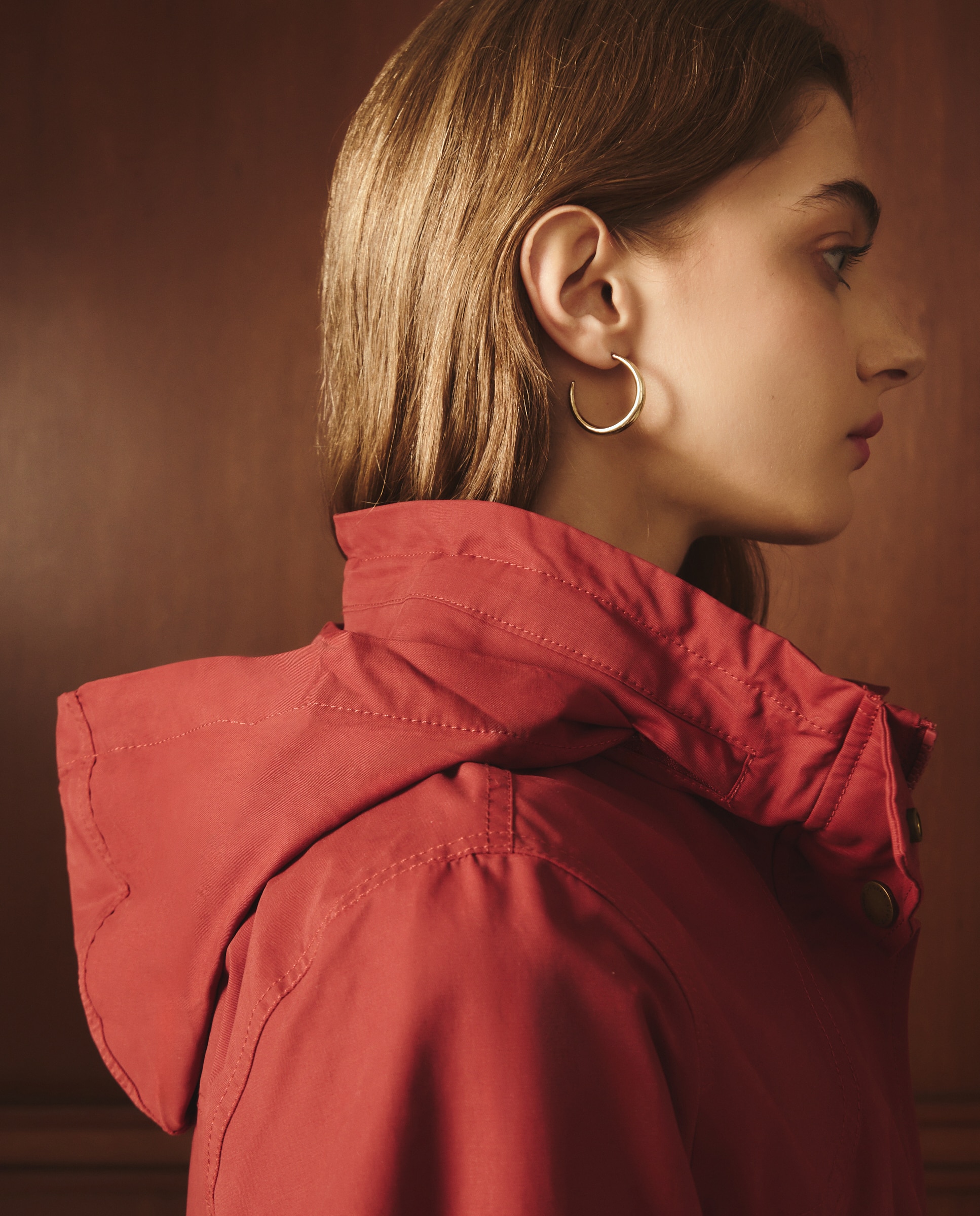 Parka ligera de mujer con capucha - Lloyd's - Bermellon Bermellon-4