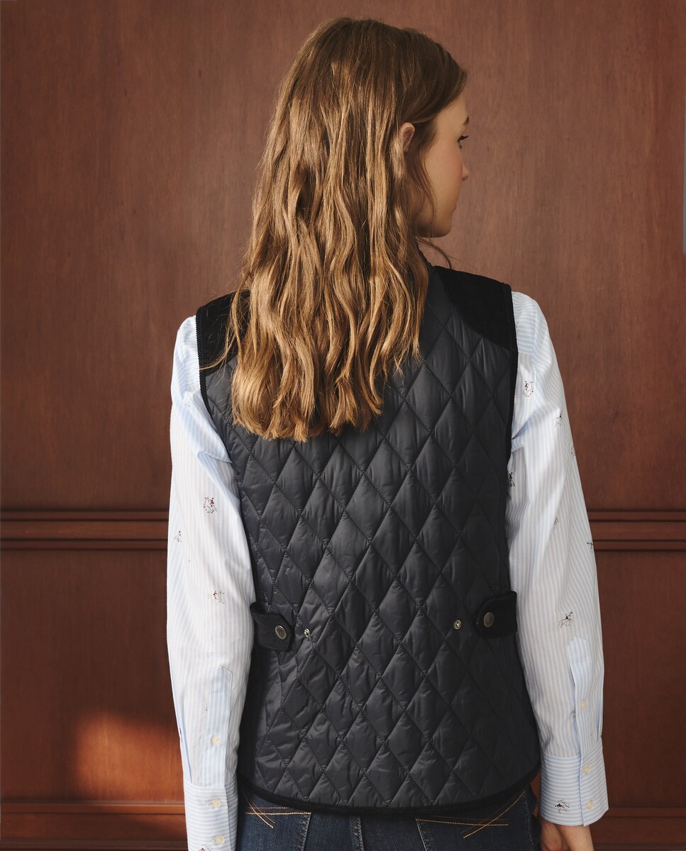 Colete de mulher acolchoado Azul-marinho-3