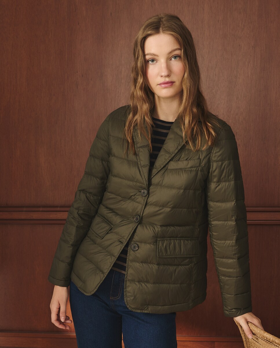 Casaco Acolchoado com Penugem 520 Caqui-1