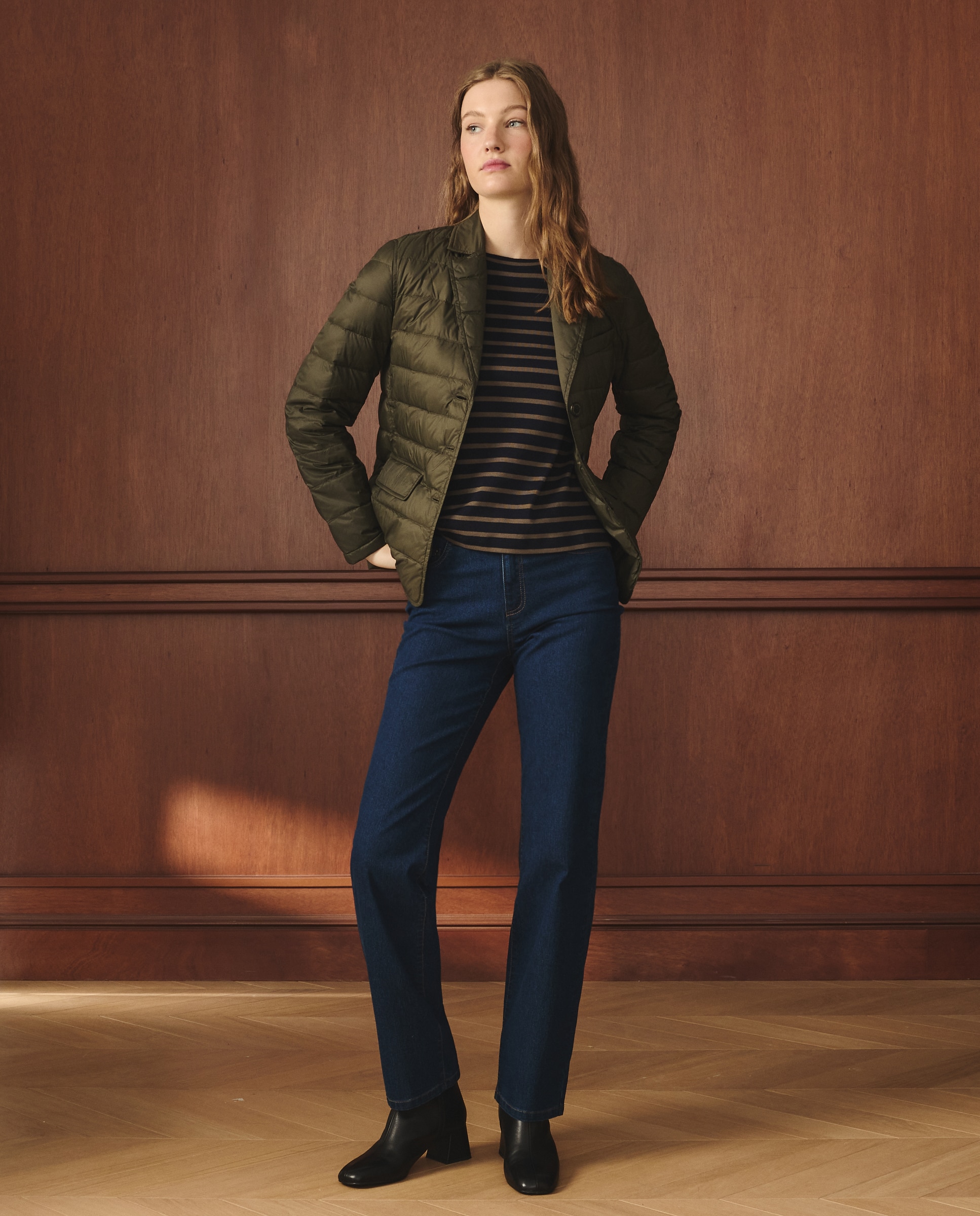 Casaco Acolchoado com Penugem 520 Caqui-2