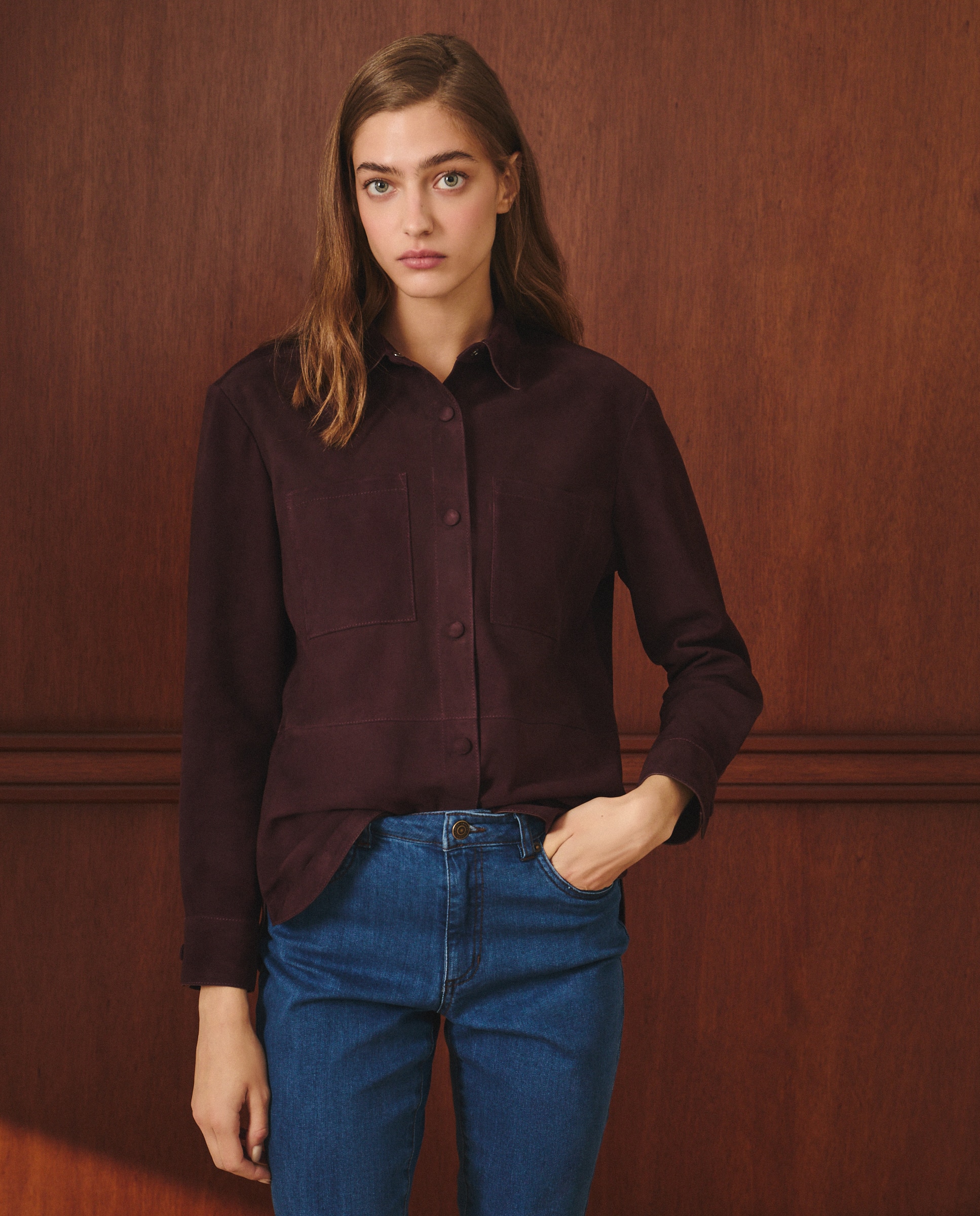 Sobrecamisa Lisa Curta 291 Beringela-1