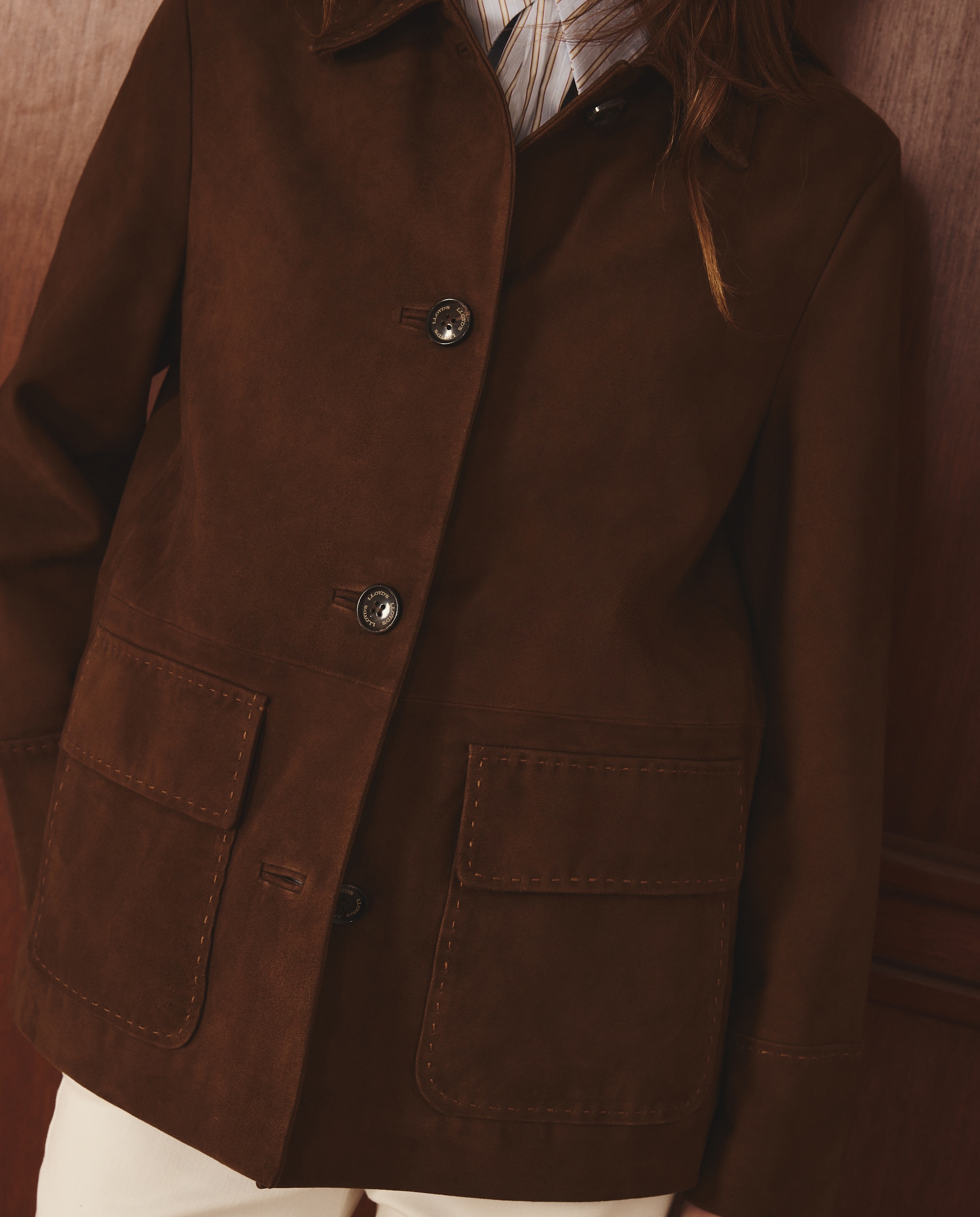 Casaco Tipo Camisola com Remendos de Camurça 730 Camel-3
