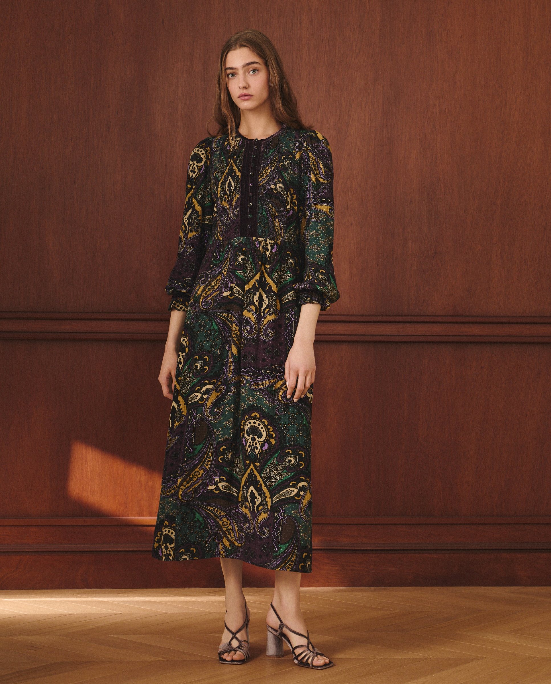 Vestido Midi Estampado Roxo-2