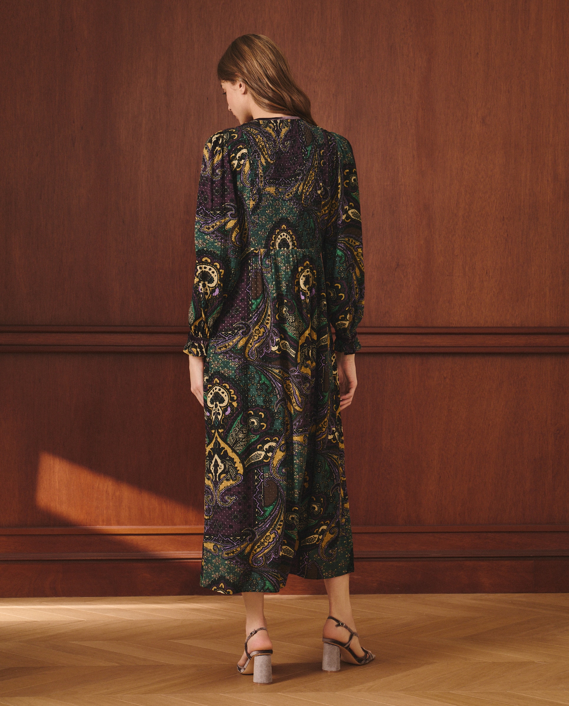 Vestido Midi Estampado Roxo-3