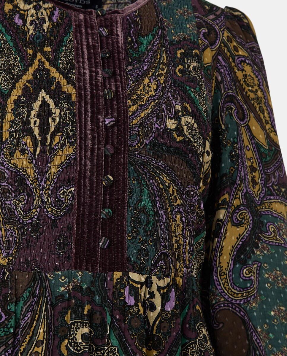 Vestido Midi Estampado Roxo-5