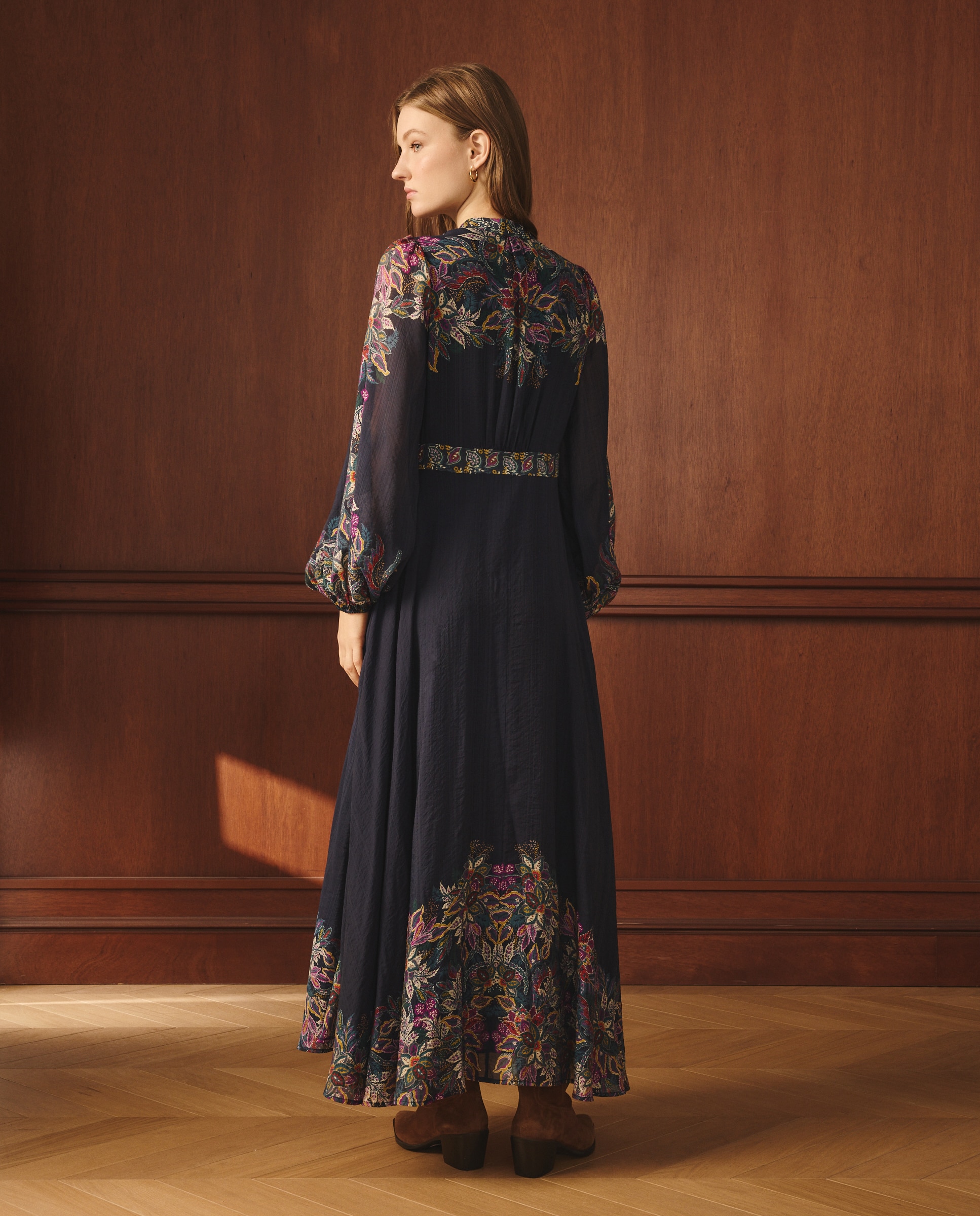 Vestido de manga larga y estampado - Lloyd's - Azul Azul-3