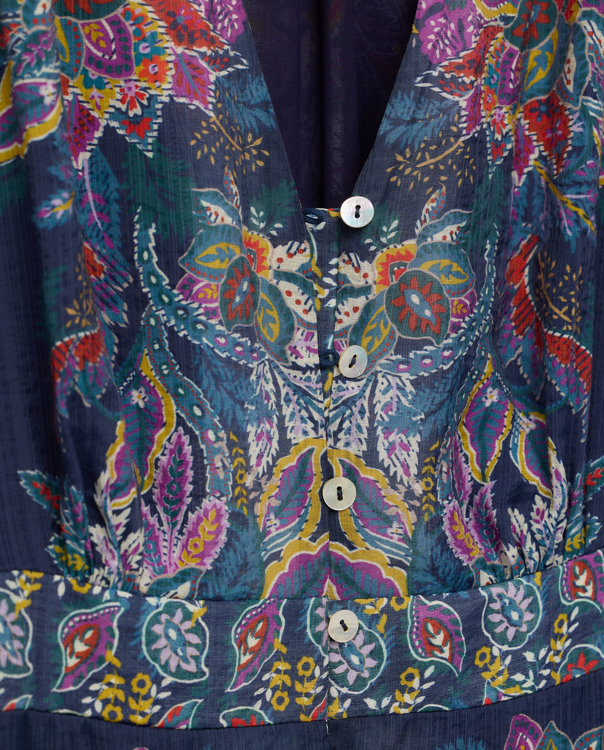 Vestido de manga larga y estampado - Lloyd's - Azul Azul-5