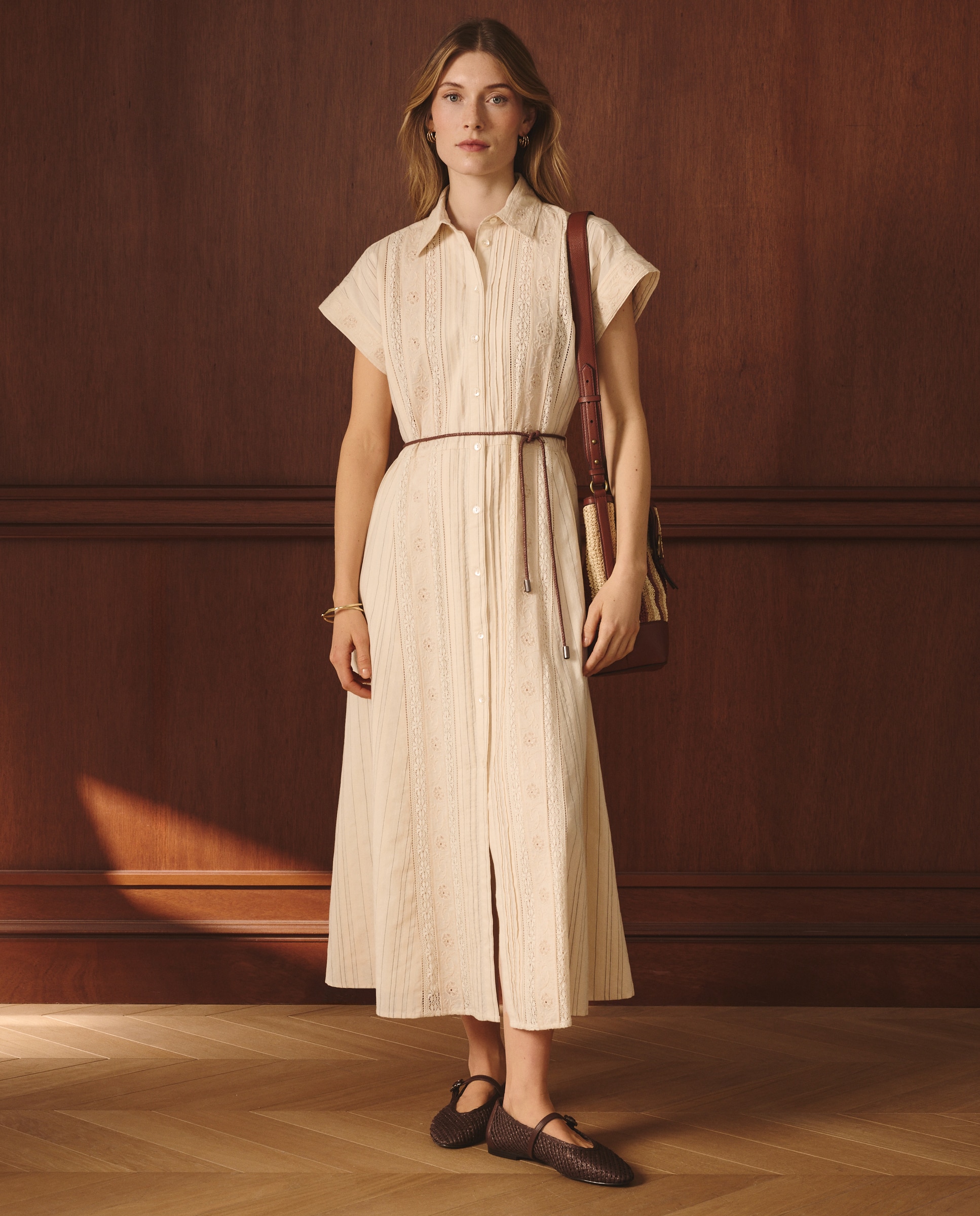 Imagen 0 de Vestido de manga corta de estilo romántico Blanco