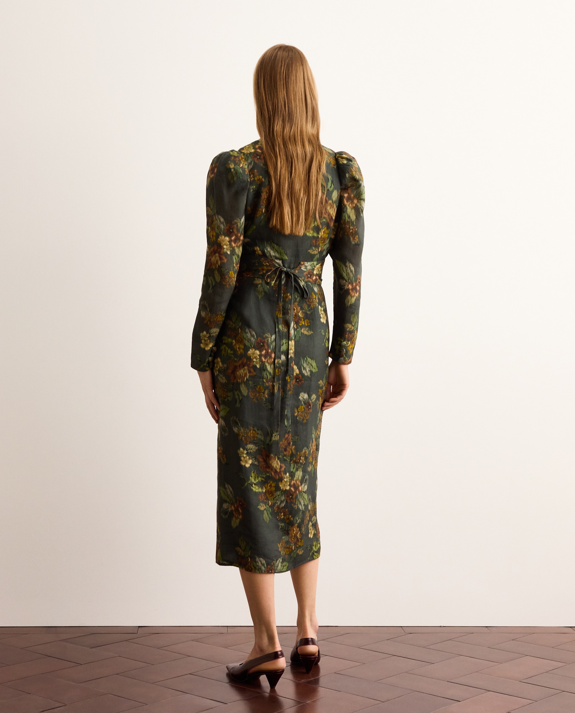 Vestido Midi Estampado Verde-3